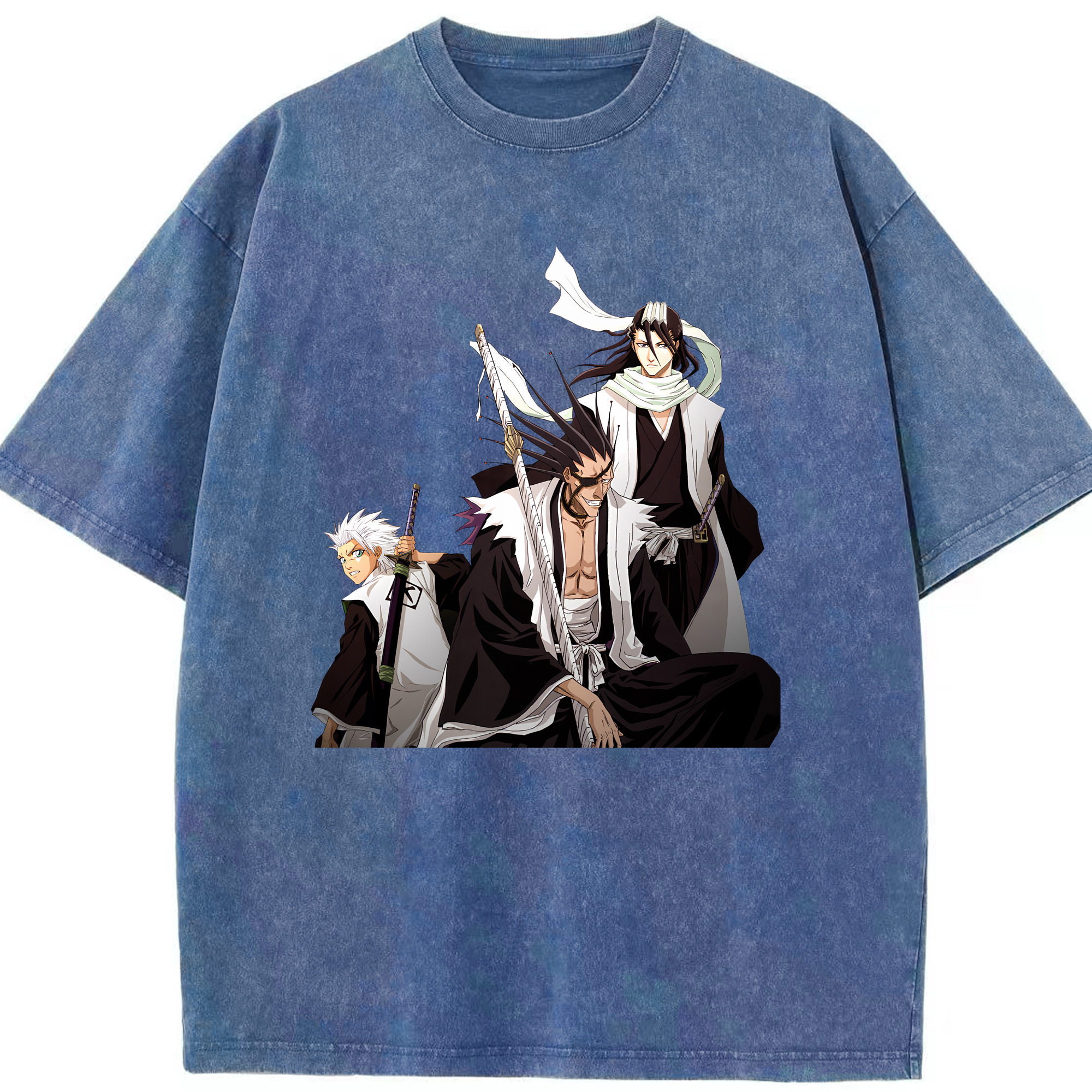 （画像用） ブリーチ ざらき けんぱち BLEACH Zaraki Kenpachi 綿100% ヴィンテージ風 半袖Tシャツ（フロントプリント）