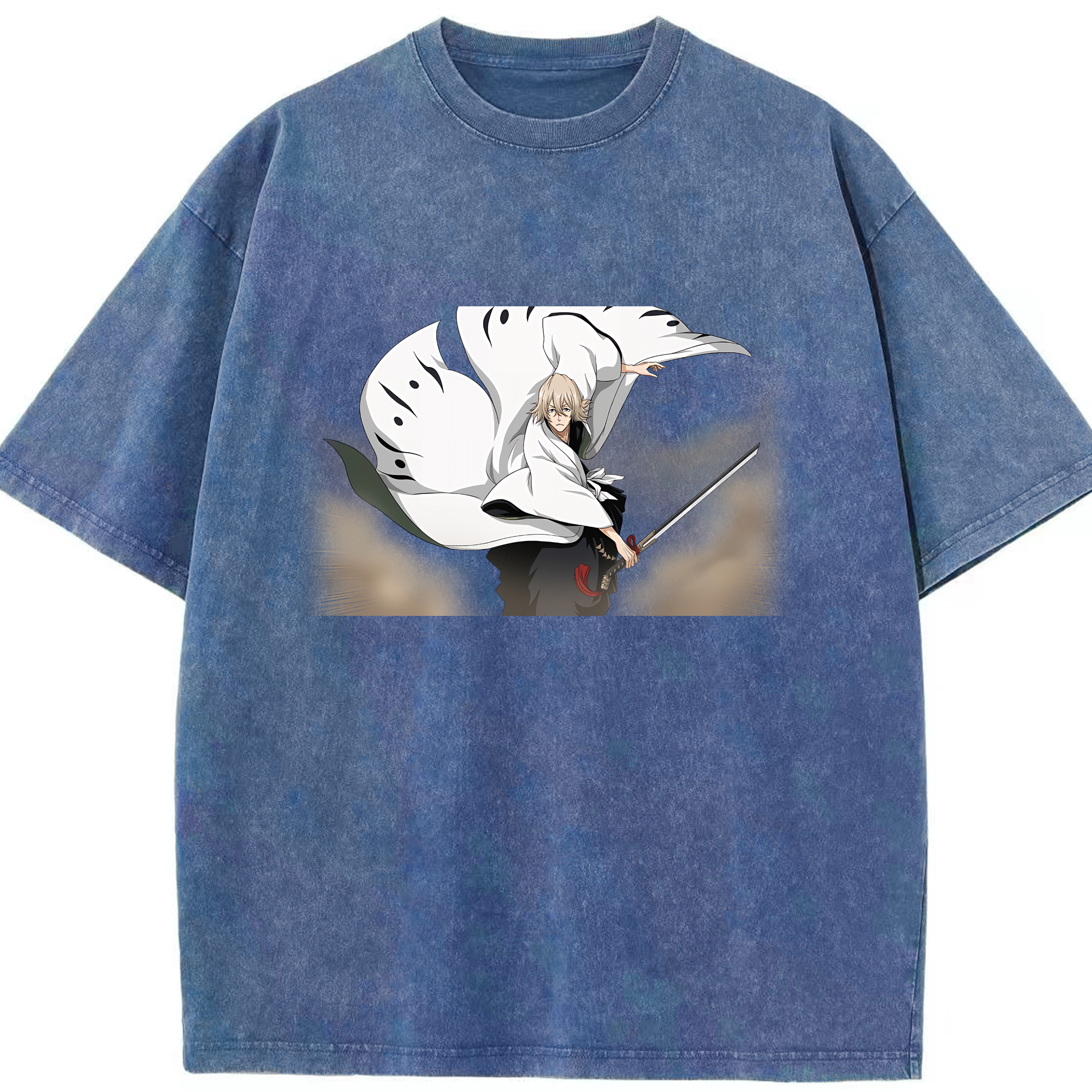 （画像用） "ブリーチ 浦原 喜助（うらはら きすけ） BLEACH Urahara Kisuke " 綿100% ヴィンテージ風 半袖Tシャツ（フロントプリント）