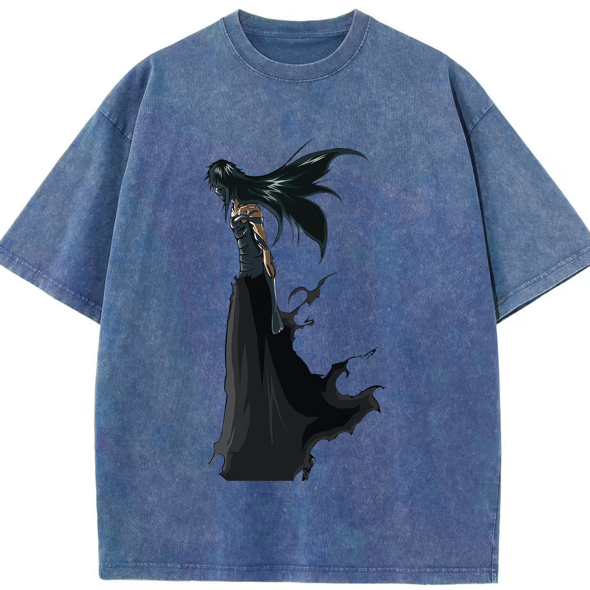 （画像用） ブリーチ 黒崎一護（くろさき いちご）BLEACH Kurosaki Ichigo 綿100% ヴィンテージ風 半袖Tシャツ（フロントプリント）