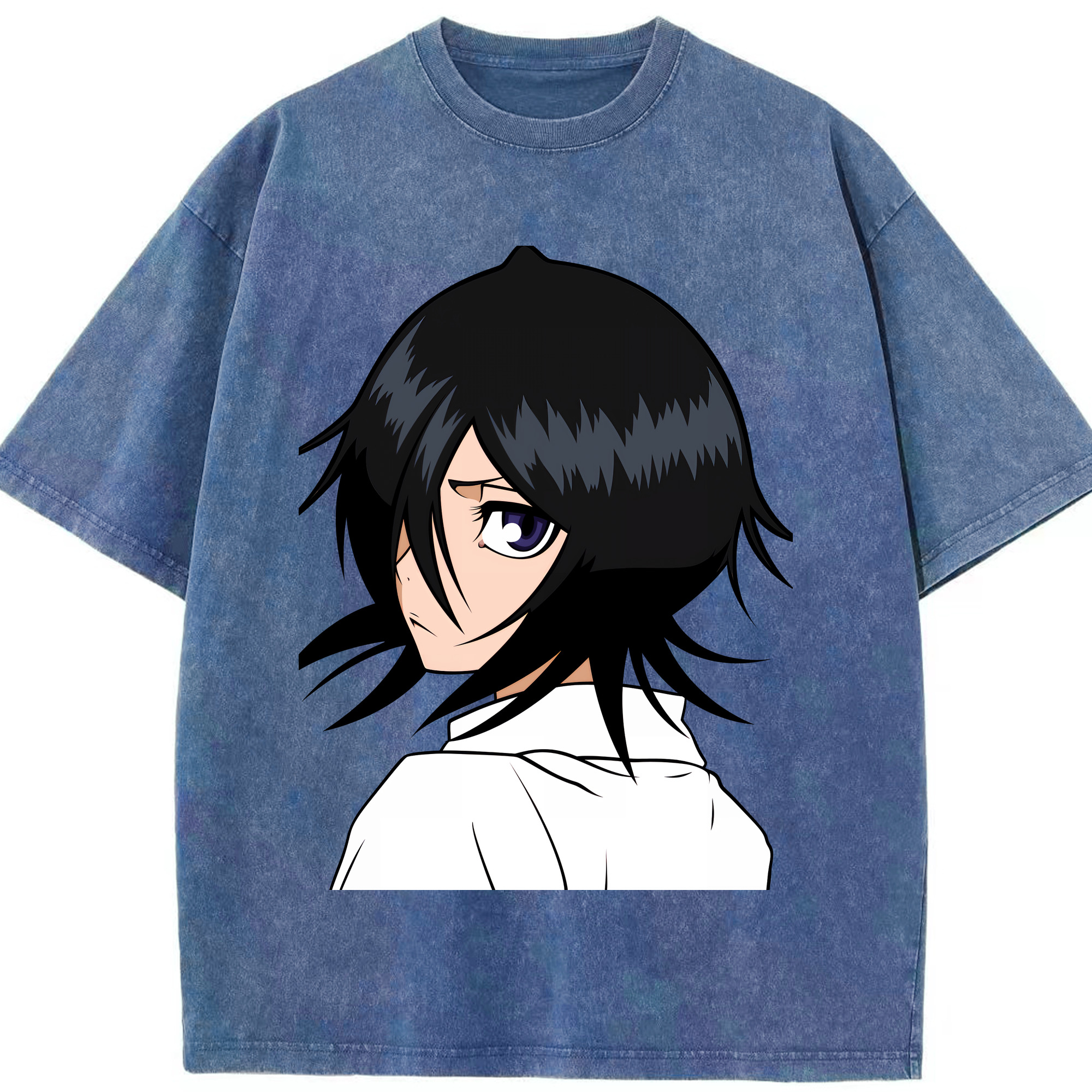 （画像用） ブリーチ 朽木ルキア BLEACH Kuchiki Rukia 綿100% ヴィンテージ風 半袖Tシャツ（フロントプリント）