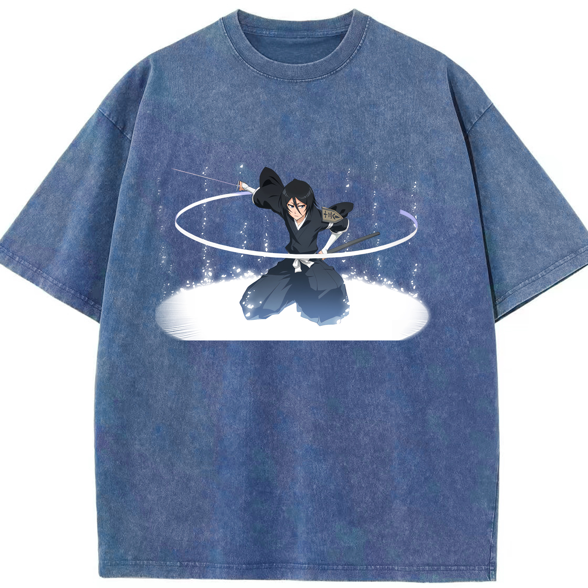 （画像用） ブリーチ 朽木ルキア BLEACH Kuchiki Rukia 綿100% ヴィンテージ風 半袖Tシャツ（フロントプリント）