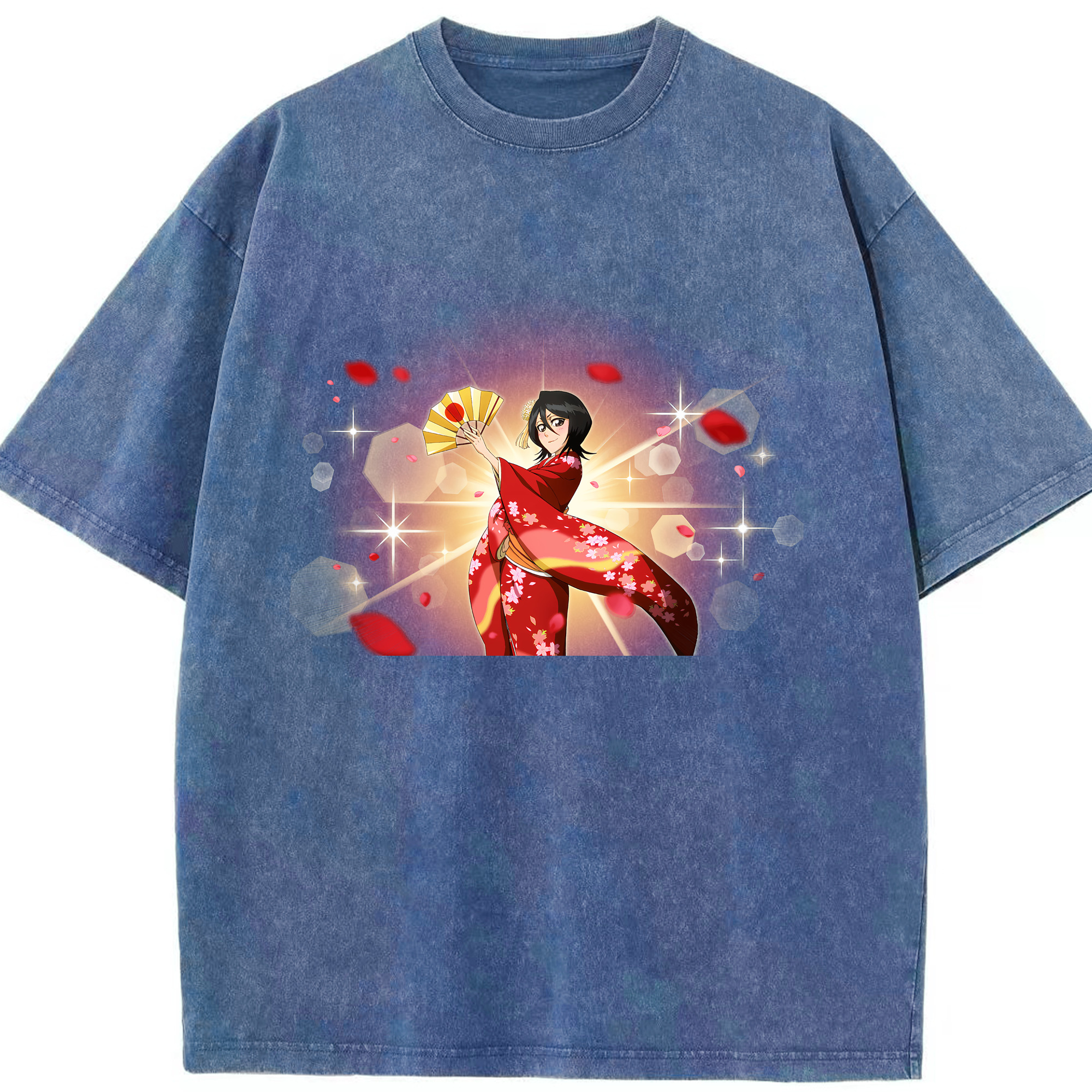 （画像用） ブリーチ 朽木ルキア BLEACH Kuchiki Rukia 綿100% ヴィンテージ風 半袖Tシャツ（フロントプリント）