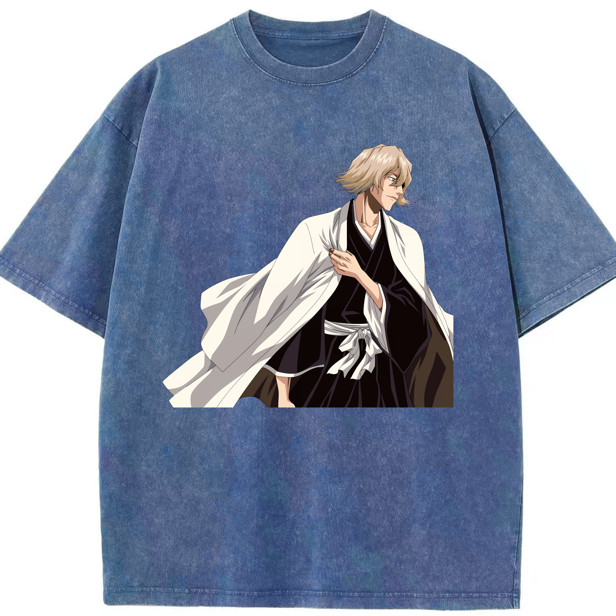 （画像用） "ブリーチ 浦原 喜助（うらはら きすけ） BLEACH Urahara Kisuke " 綿100% ヴィンテージ風 半袖Tシャツ（フロントプリント）