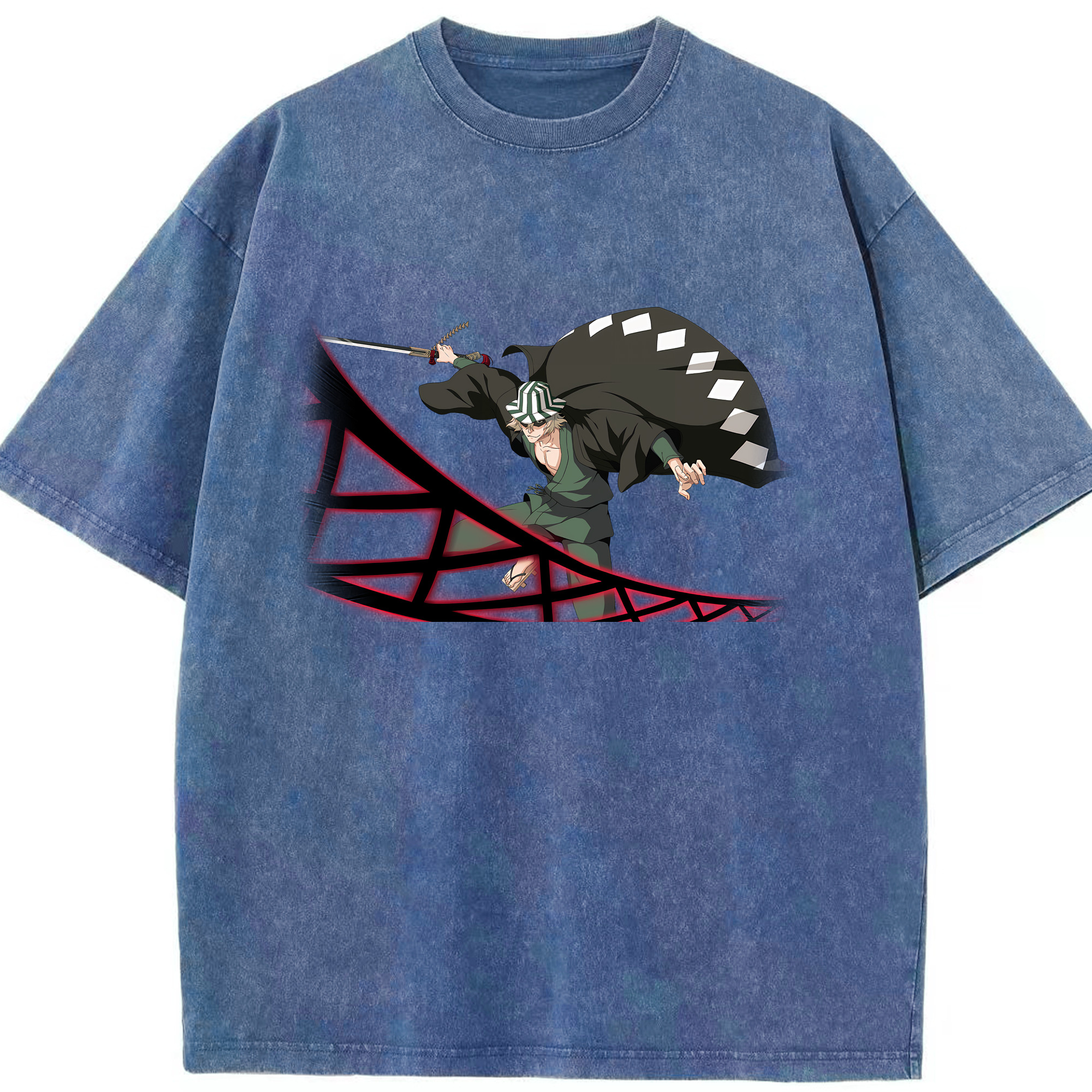 （画像用） "ブリーチ 浦原 喜助（うらはら きすけ） BLEACH Urahara Kisuke " 綿100% ヴィンテージ風 半袖Tシャツ（フロントプリント）