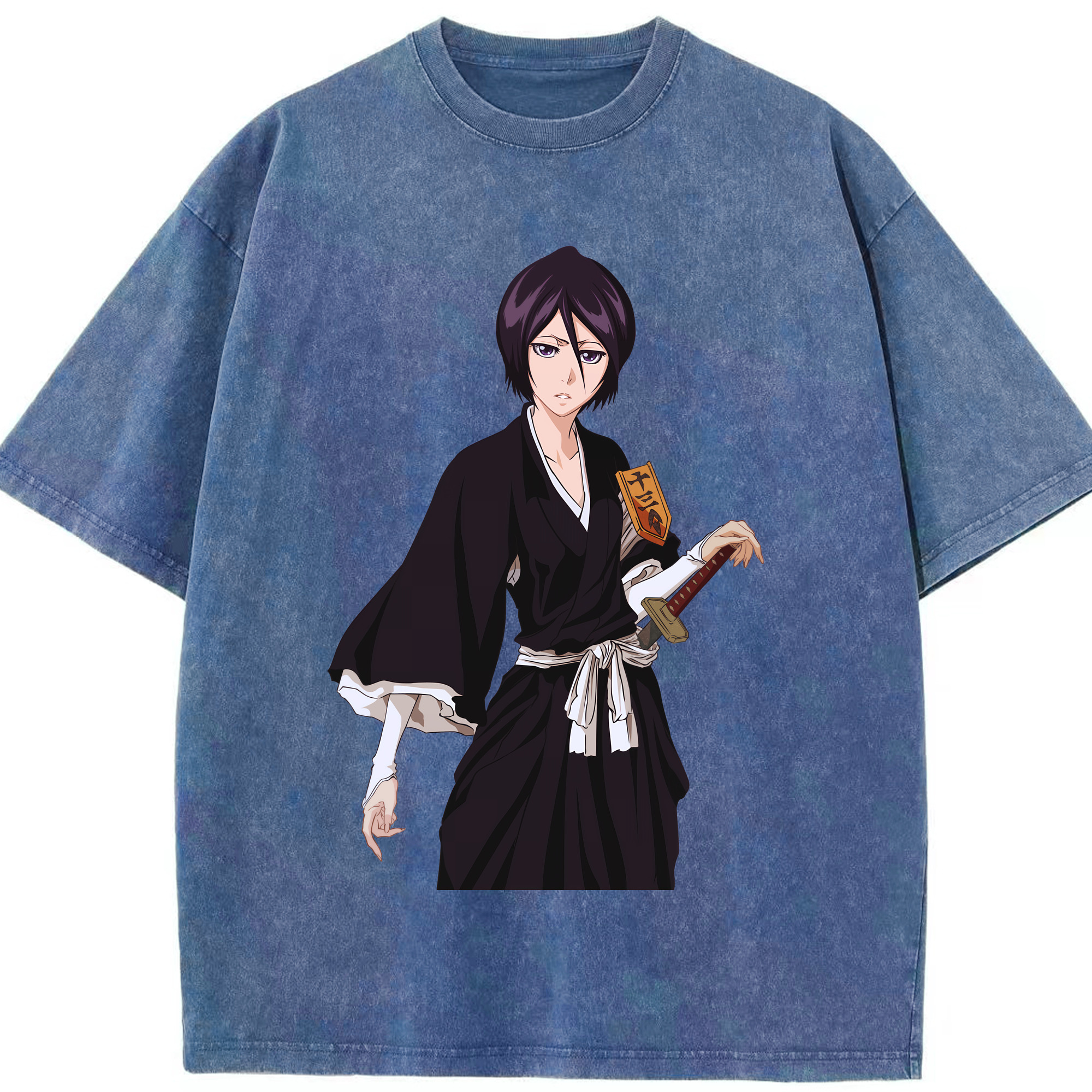 （画像用） ブリーチ 朽木ルキア BLEACH Kuchiki Rukia 綿100% ヴィンテージ風 半袖Tシャツ（フロントプリント）