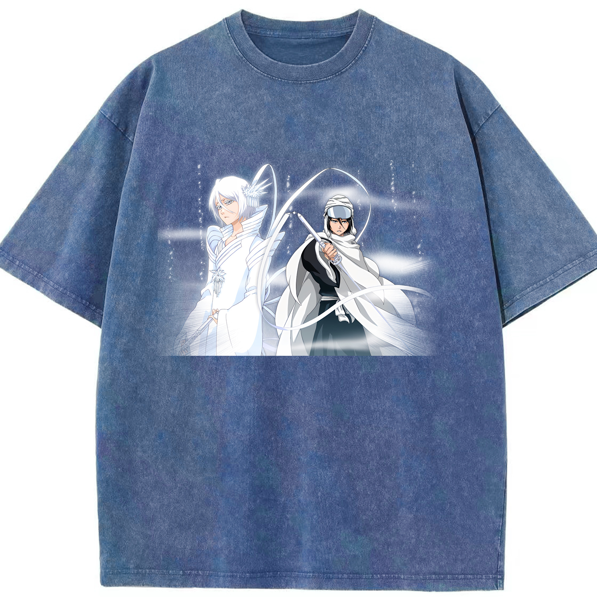 （画像用） ブリーチ 朽木ルキア BLEACH Kuchiki Rukia 綿100% ヴィンテージ風 半袖Tシャツ（フロントプリント）