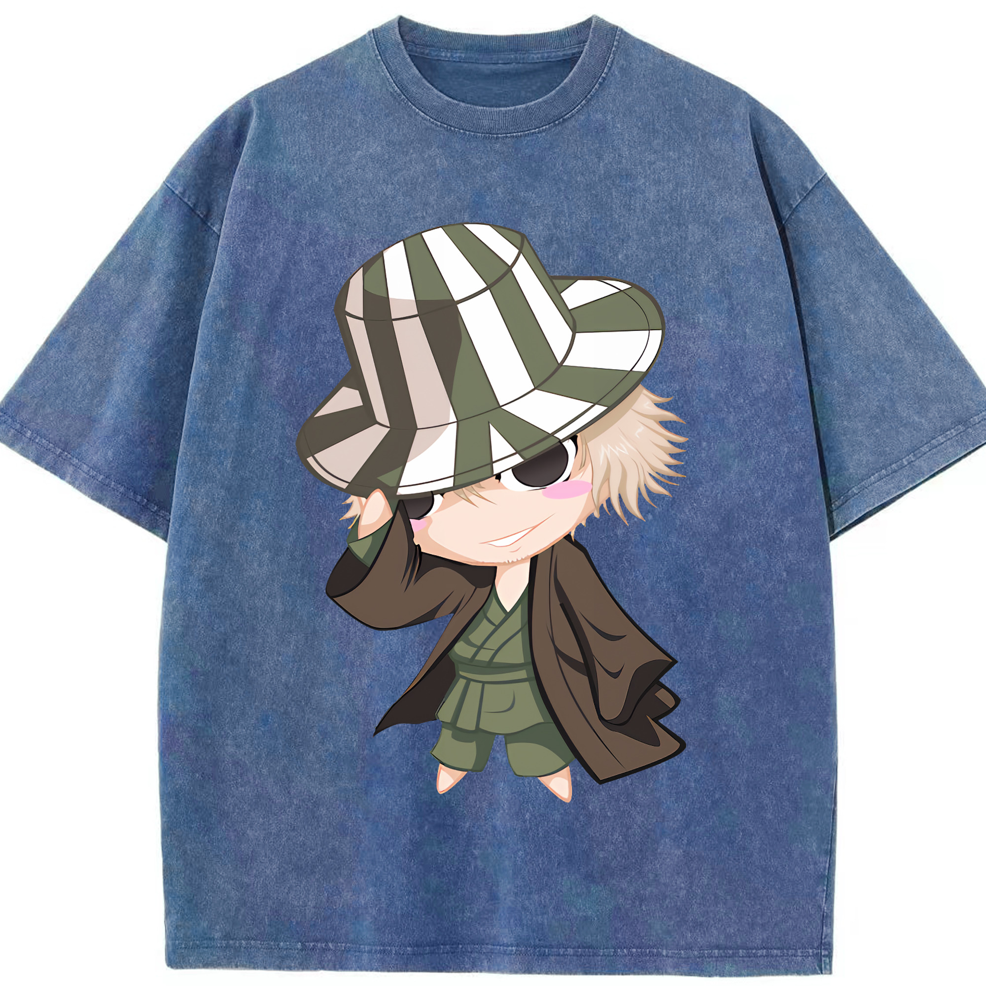 （画像用） "ブリーチ 浦原 喜助（うらはら きすけ） BLEACH Urahara Kisuke " 綿100% ヴィンテージ風 半袖Tシャツ（フロントプリント）