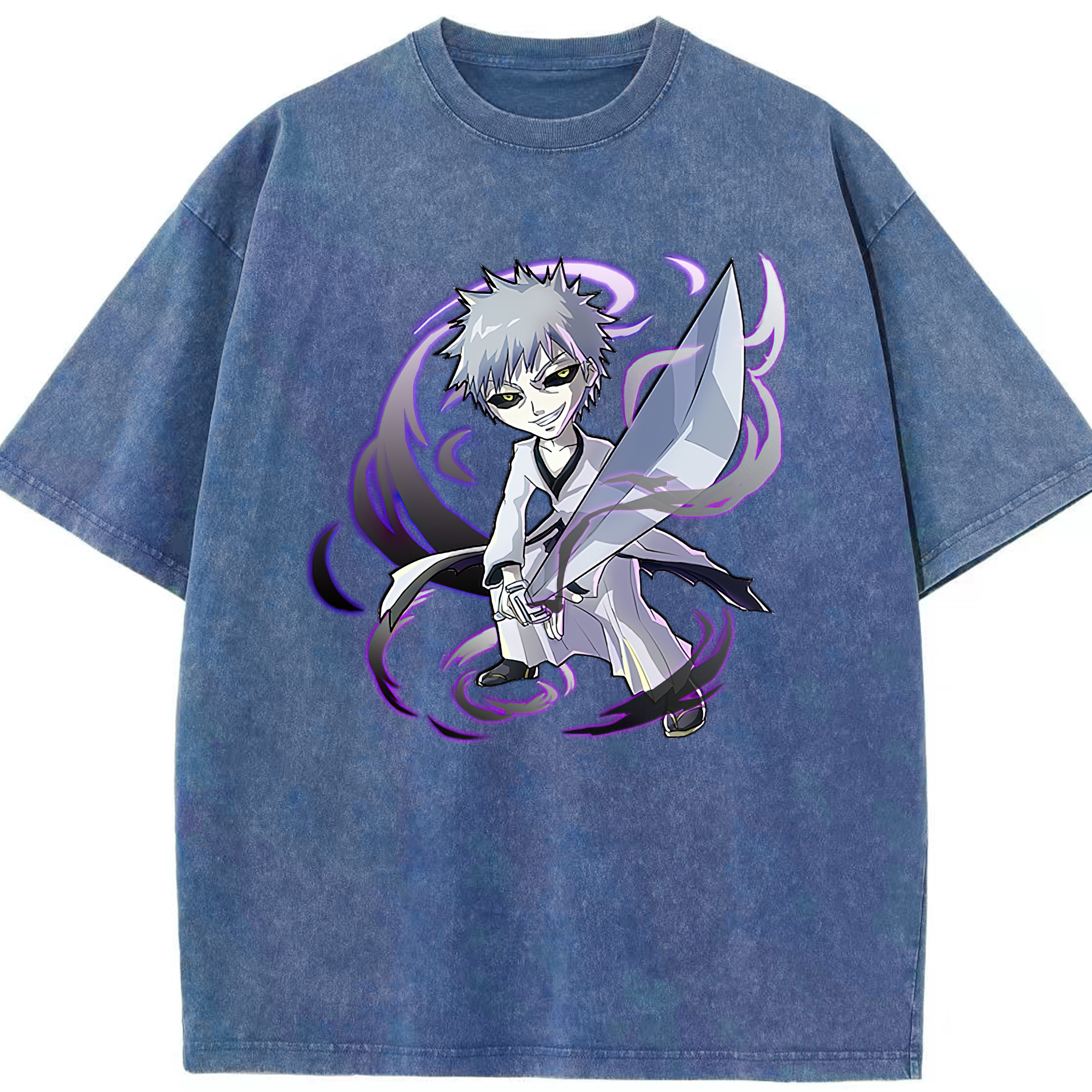（画像用） ブリーチ 黒崎一護（くろさき いちご）BLEACH Kurosaki Ichigo 綿100% ヴィンテージ風 半袖Tシャツ（フロントプリント）