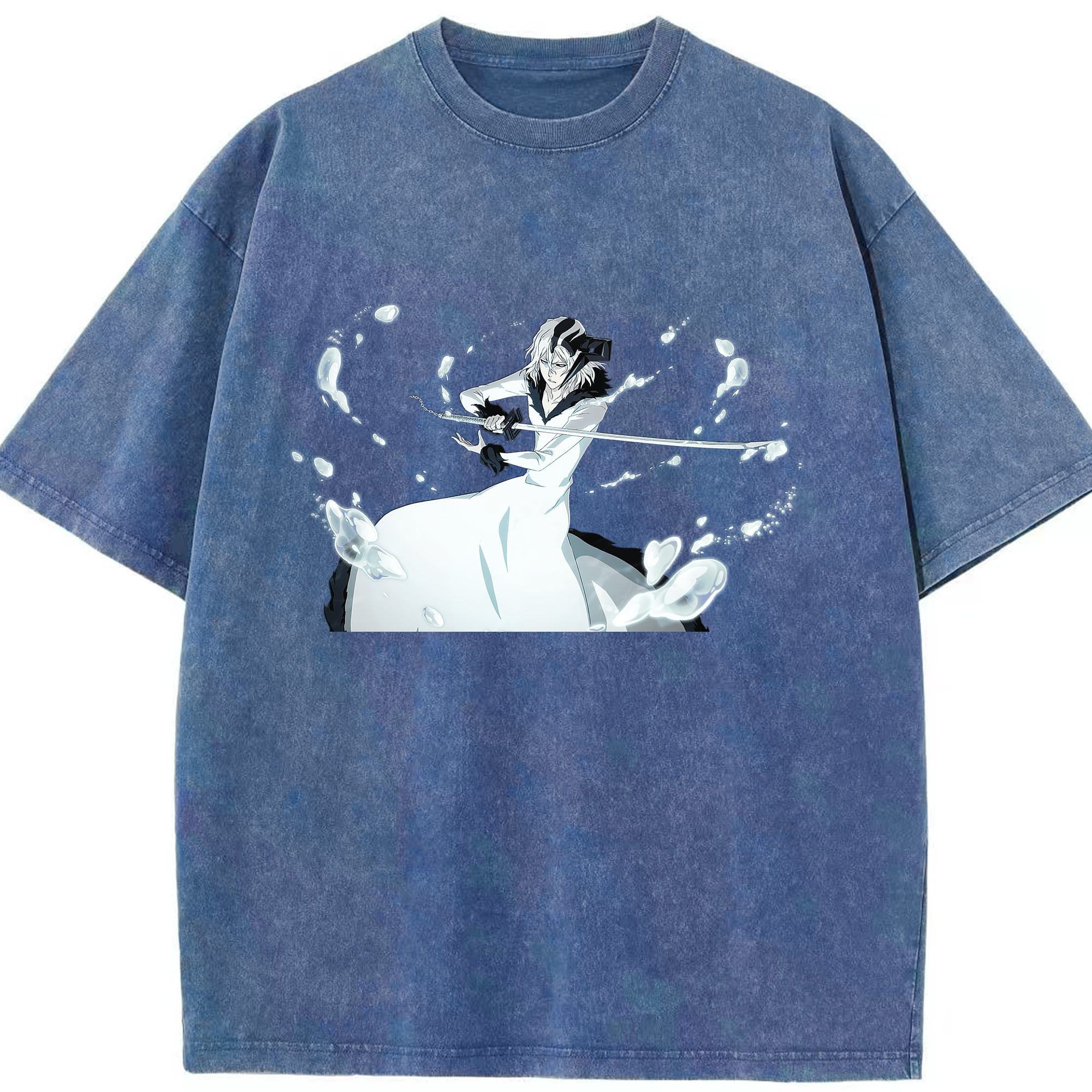 （画像用） ブリーチ 黒崎一護（くろさき いちご）BLEACH Kurosaki Ichigo 綿100% ヴィンテージ風 半袖Tシャツ（フロントプリント）