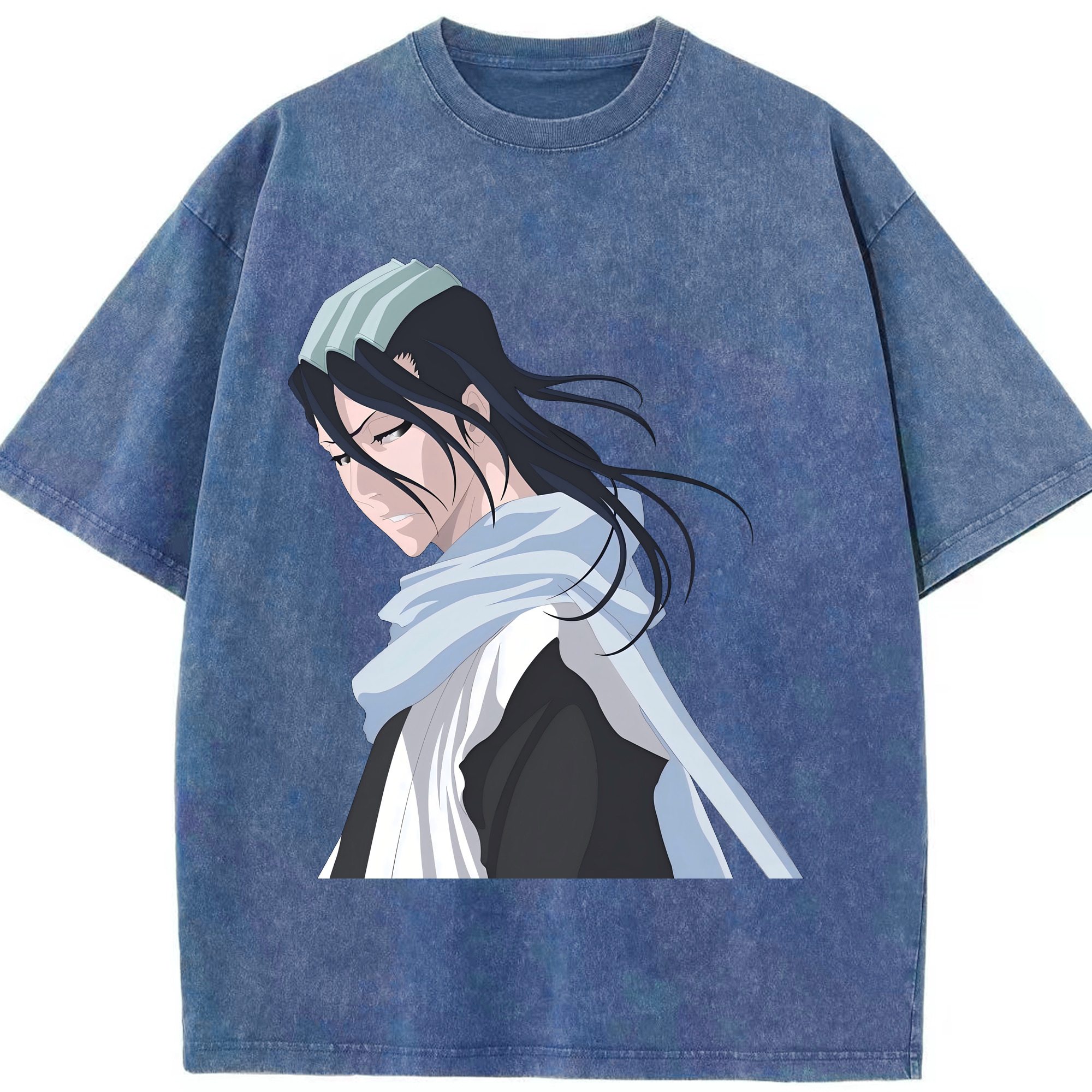 （画像用） ブリーチ くちき びゃくや BLEACH Kuchiki Byakuya 綿100% ヴィンテージ風 半袖Tシャツ（フロントプリント）