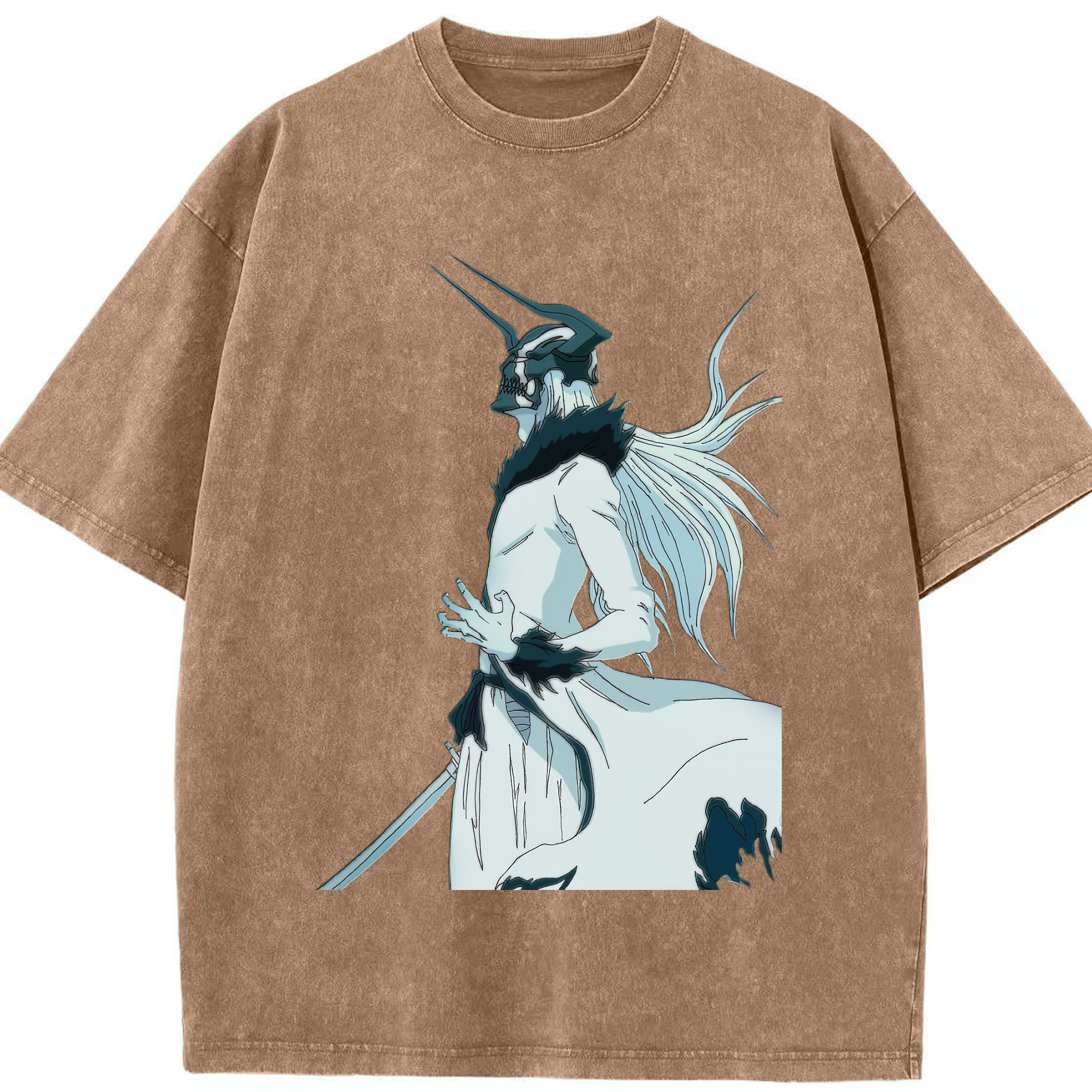 （画像用） ブリーチ 黒崎一護（くろさき いちご）BLEACH Kurosaki Ichigo 綿100% ヴィンテージ風 半袖Tシャツ（フロントプリント）