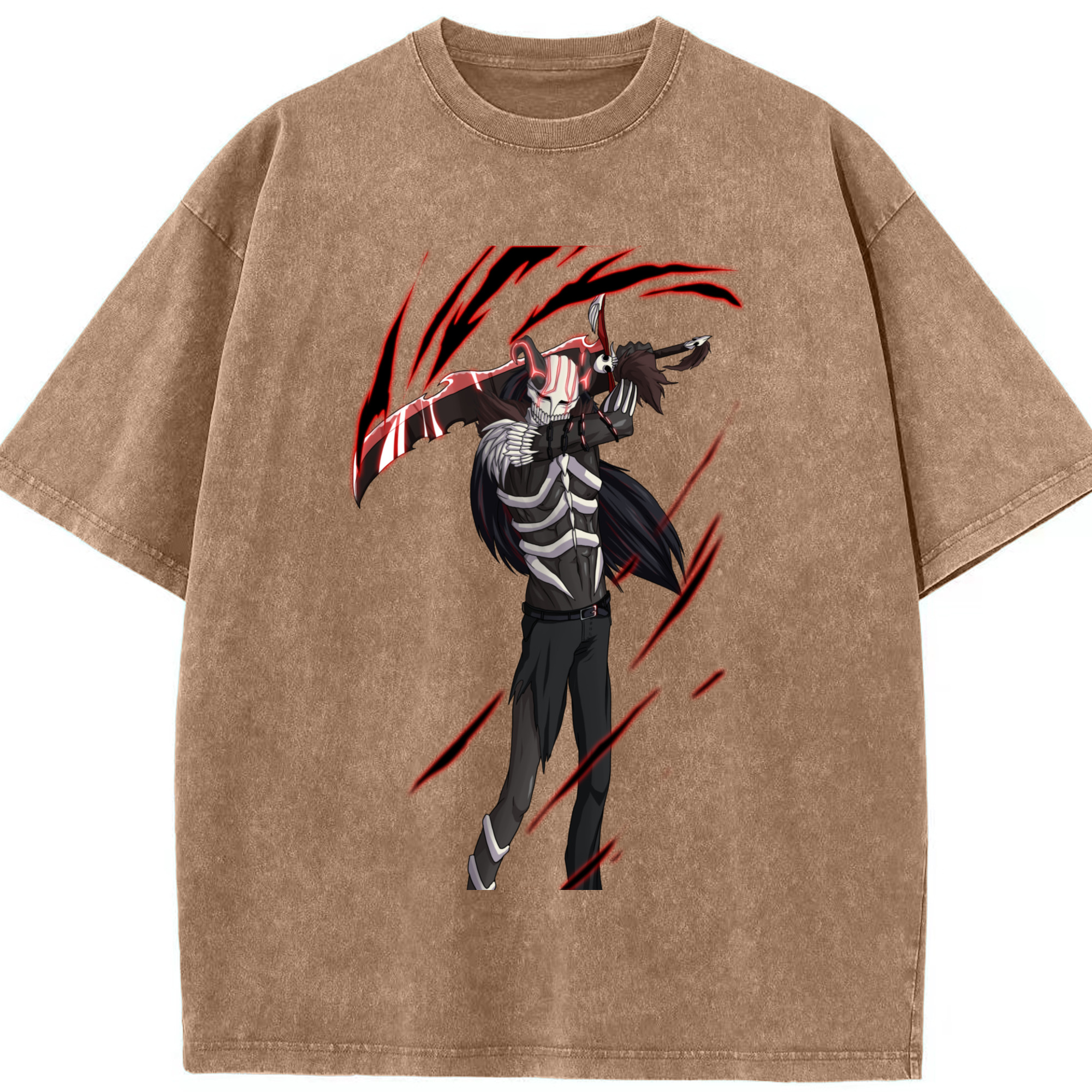（画像用） ブリーチ 黒崎一護（くろさき いちご）BLEACH Kurosaki Ichigo 綿100% ヴィンテージ風 半袖Tシャツ（フロントプリント）