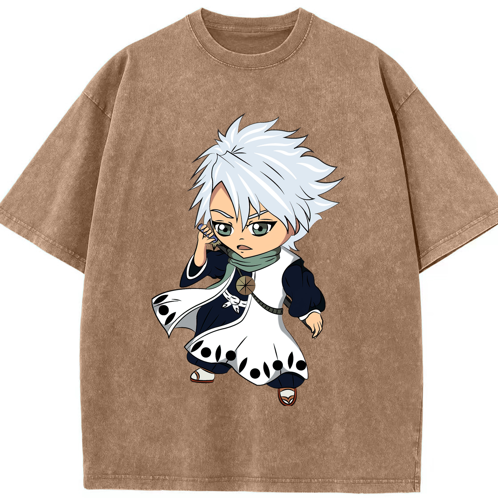 （画像用） ブリーチ 日番谷冬獅郎（ひつがや とうしろう） BLEACH Hitsugaya Toushirou 綿100% ヴィンテージ風 半袖Tシャツ（フロントプリント）