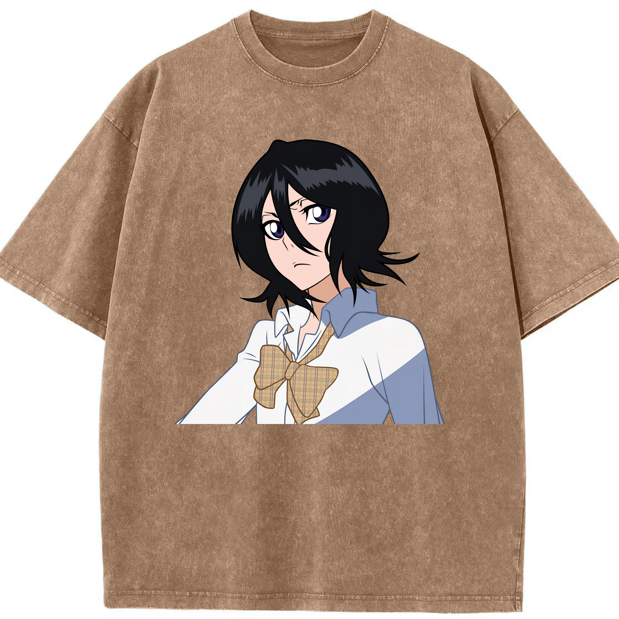 （画像用） ブリーチ 朽木ルキア BLEACH Kuchiki Rukia 綿100% ヴィンテージ風 半袖Tシャツ（フロントプリント）
