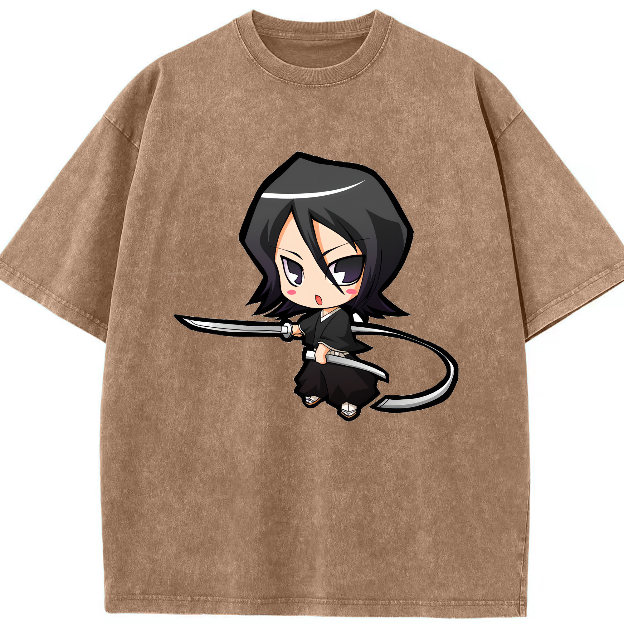 （画像用） ブリーチ 朽木ルキア BLEACH Kuchiki Rukia 綿100% ヴィンテージ風 半袖Tシャツ（フロントプリント）