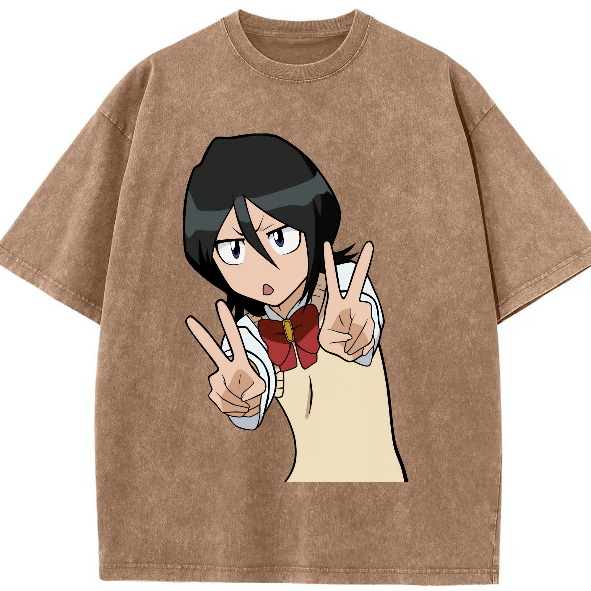 （画像用） ブリーチ 朽木ルキア BLEACH Kuchiki Rukia 綿100% ヴィンテージ風 半袖Tシャツ（フロントプリント）