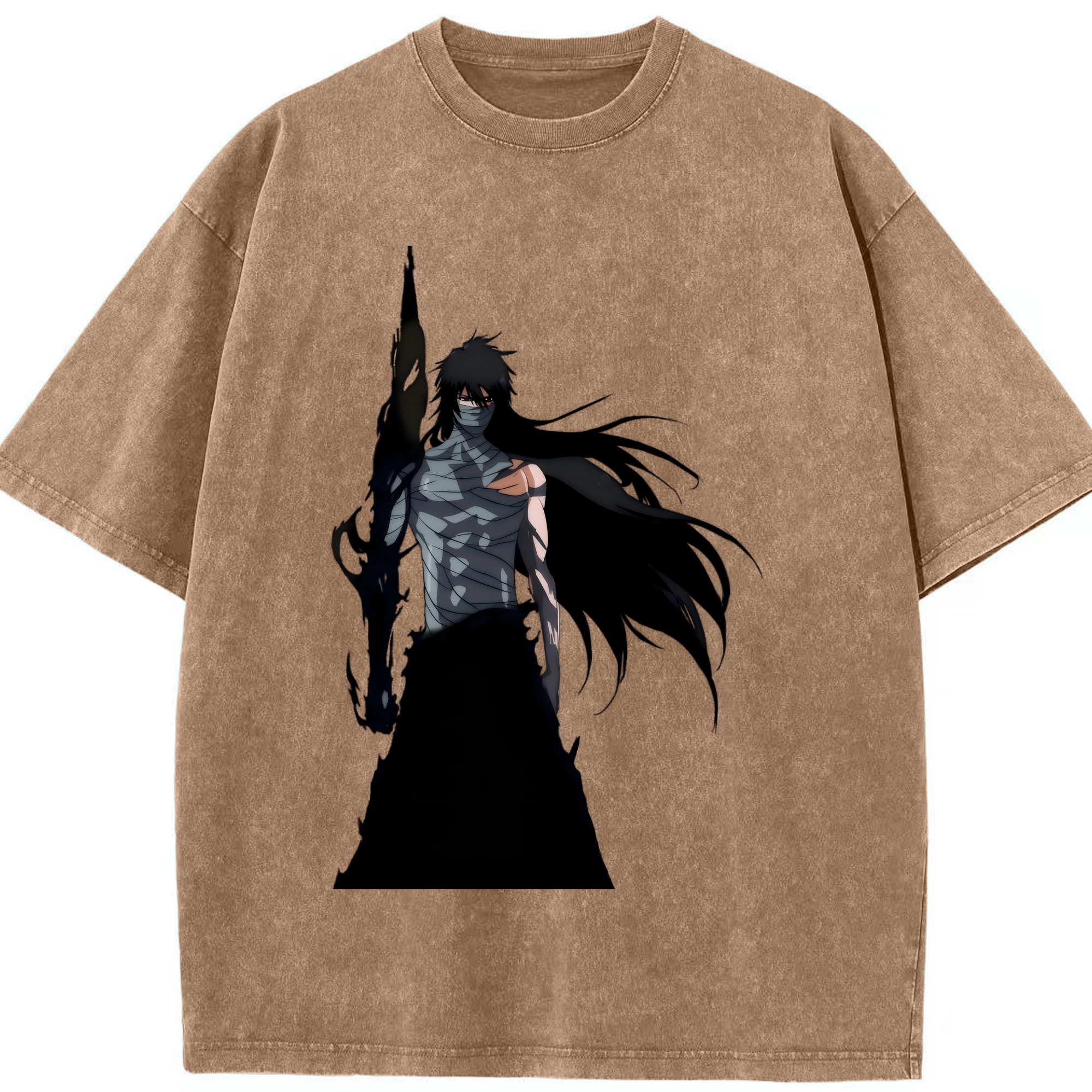（画像用） ブリーチ 黒崎一護（くろさき いちご）BLEACH Kurosaki Ichigo 綿100% ヴィンテージ風 半袖Tシャツ（フロントプリント）
