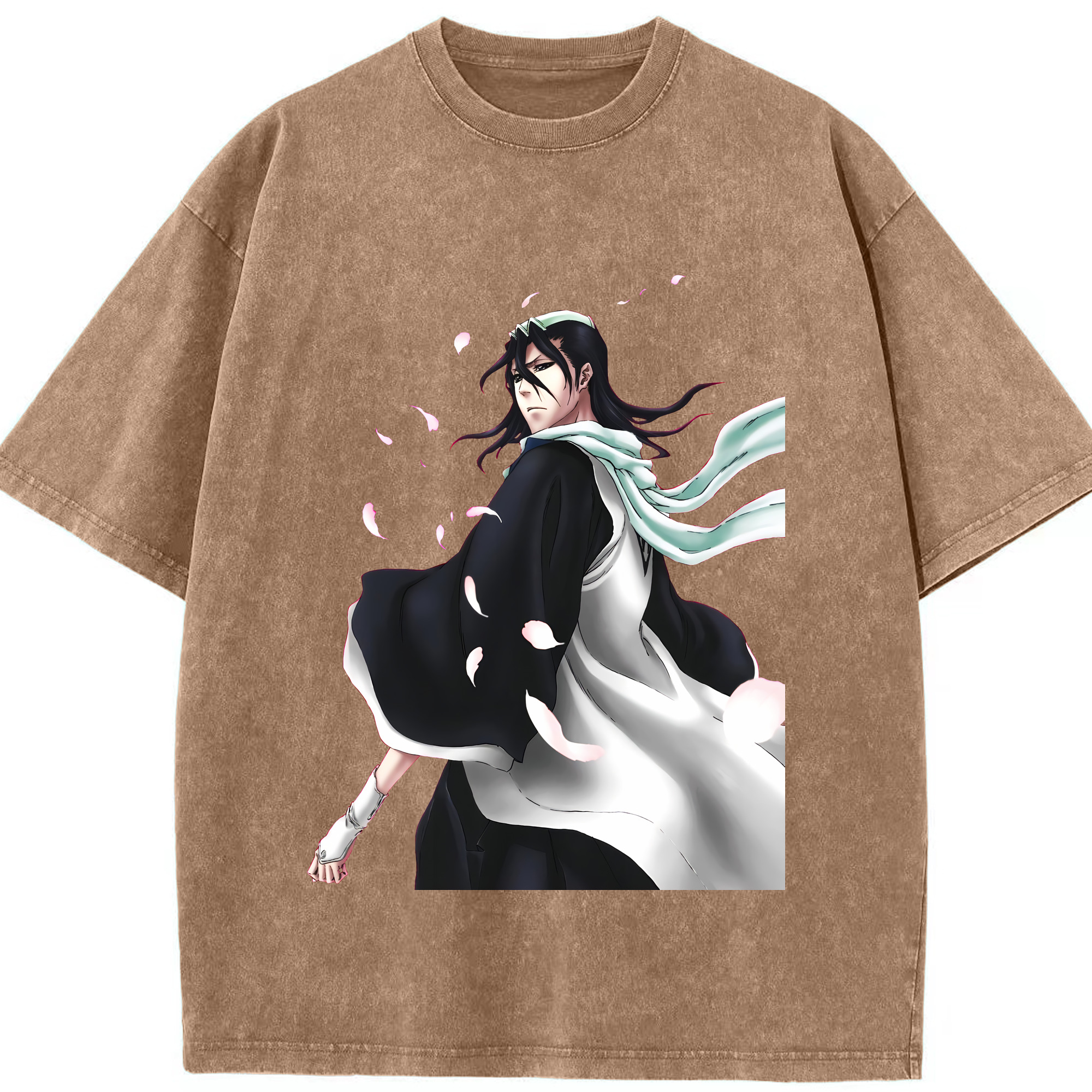 （画像用） ブリーチ くちき びゃくや BLEACH Kuchiki Byakuya 綿100% ヴィンテージ風 半袖Tシャツ（フロントプリント）