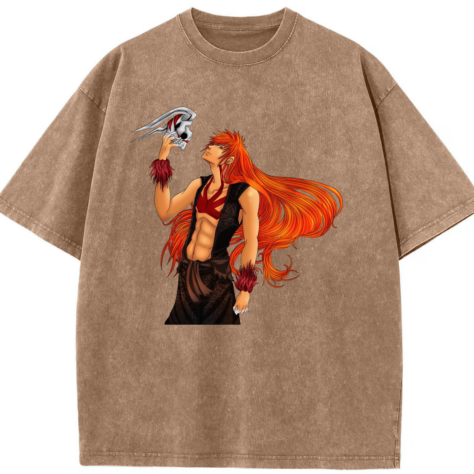 （画像用） ブリーチ 黒崎一護（くろさき いちご）BLEACH Kurosaki Ichigo 綿100% ヴィンテージ風 半袖Tシャツ（フロントプリント）