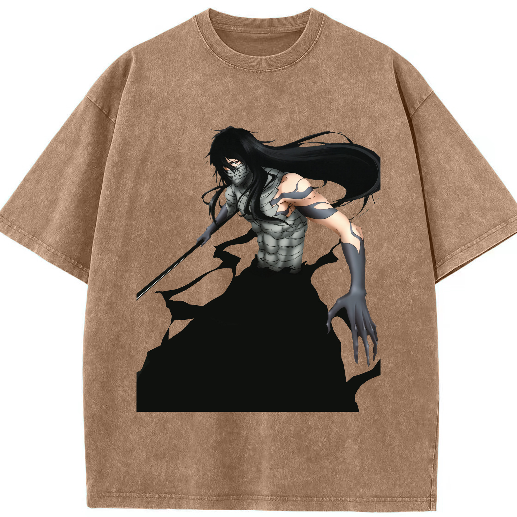 （画像用） ブリーチ 黒崎一護（くろさき いちご）BLEACH Kurosaki Ichigo 綿100% ヴィンテージ風 半袖Tシャツ（フロントプリント）