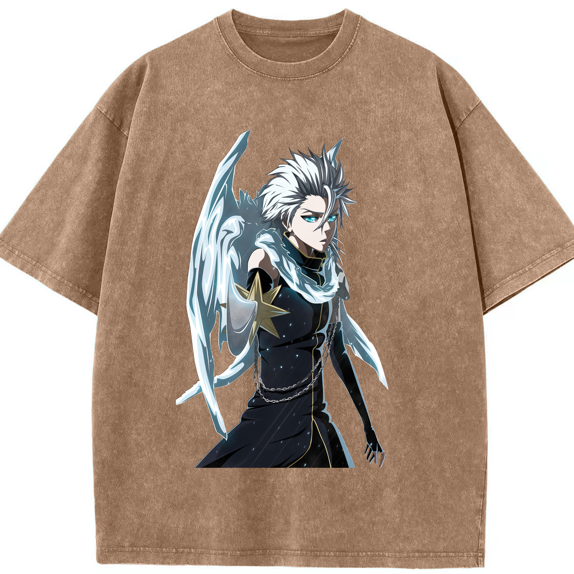 （画像用） ブリーチ 日番谷冬獅郎（ひつがや とうしろう） BLEACH Hitsugaya Toushirou 綿100% ヴィンテージ風 半袖Tシャツ（フロントプリント）