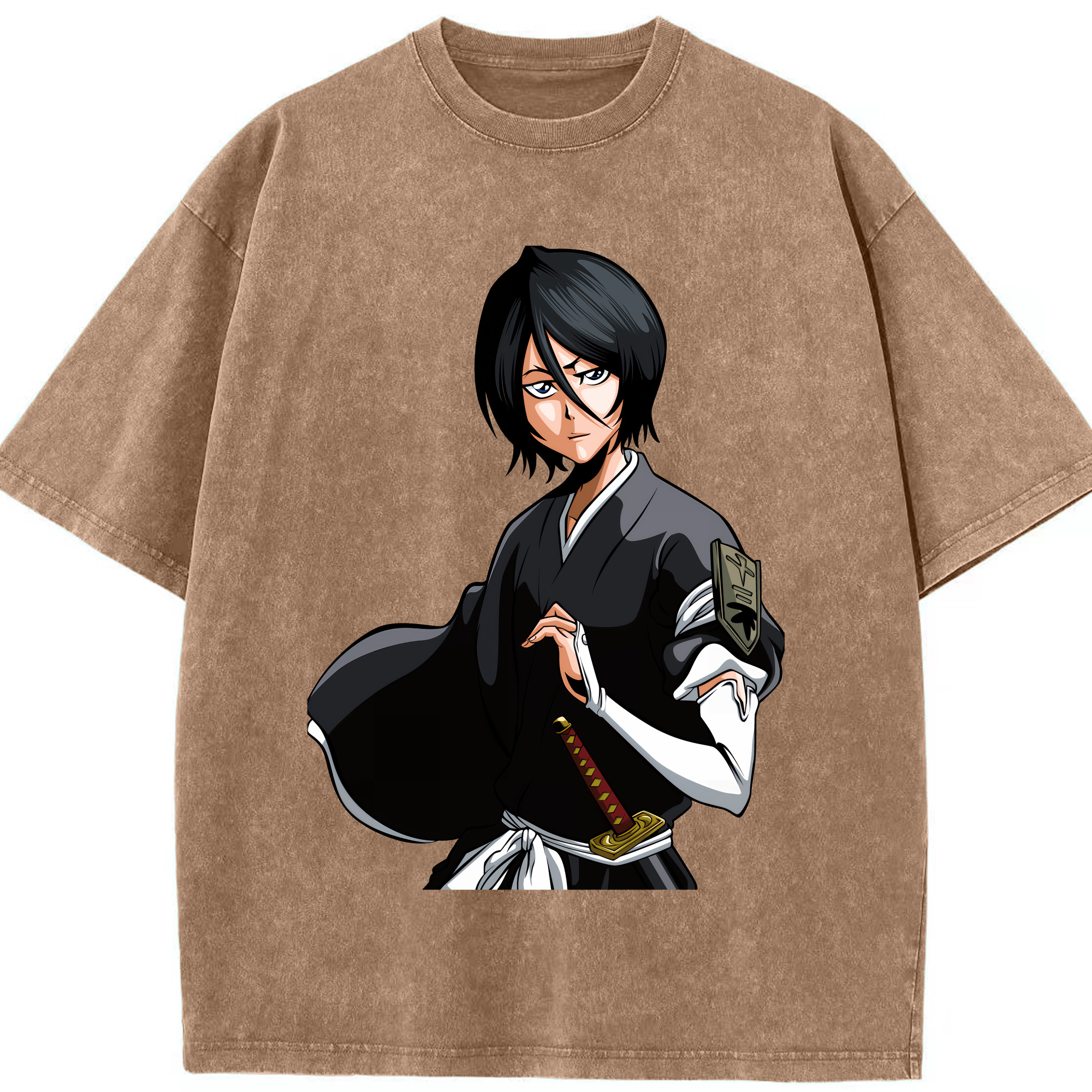 （画像用） ブリーチ 朽木ルキア BLEACH Kuchiki Rukia 綿100% ヴィンテージ風 半袖Tシャツ（フロントプリント）