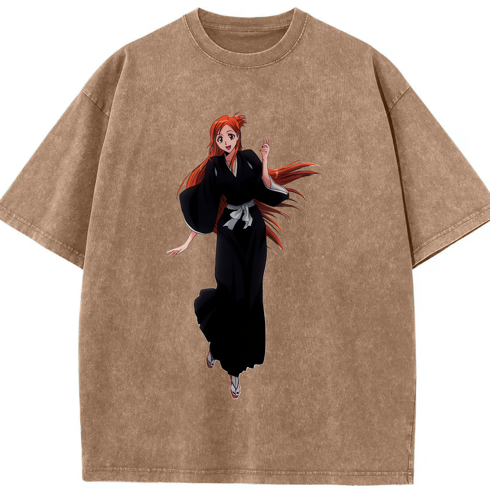 （画像用） ブリーチ 井上織姫（いのうえおりひめ） BLEACH Inoue Orihime 綿100% ヴィンテージ風 半袖Tシャツ（フロントプリント）