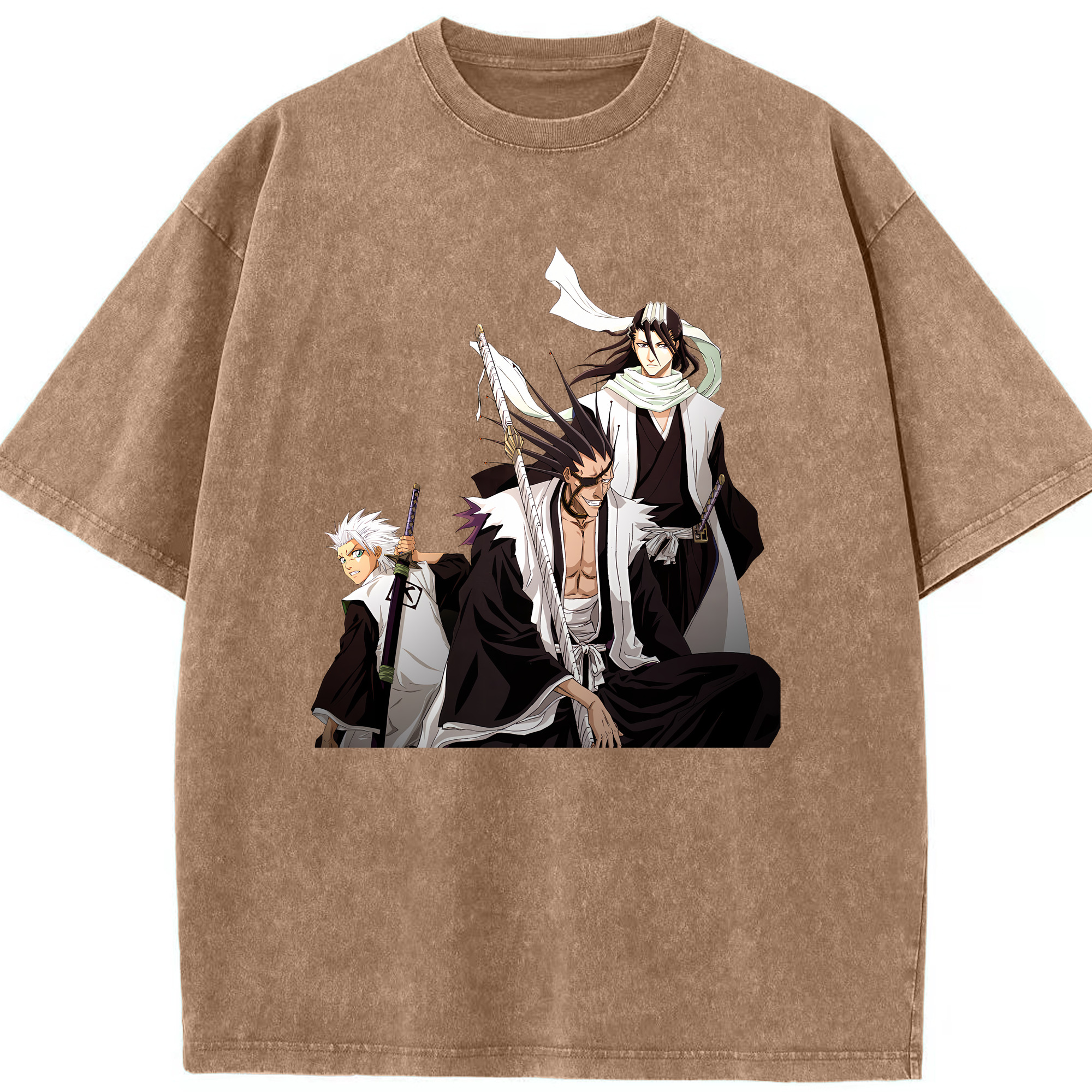 （画像用） ブリーチ ざらき けんぱち BLEACH Zaraki Kenpachi 綿100% ヴィンテージ風 半袖Tシャツ（フロントプリント）