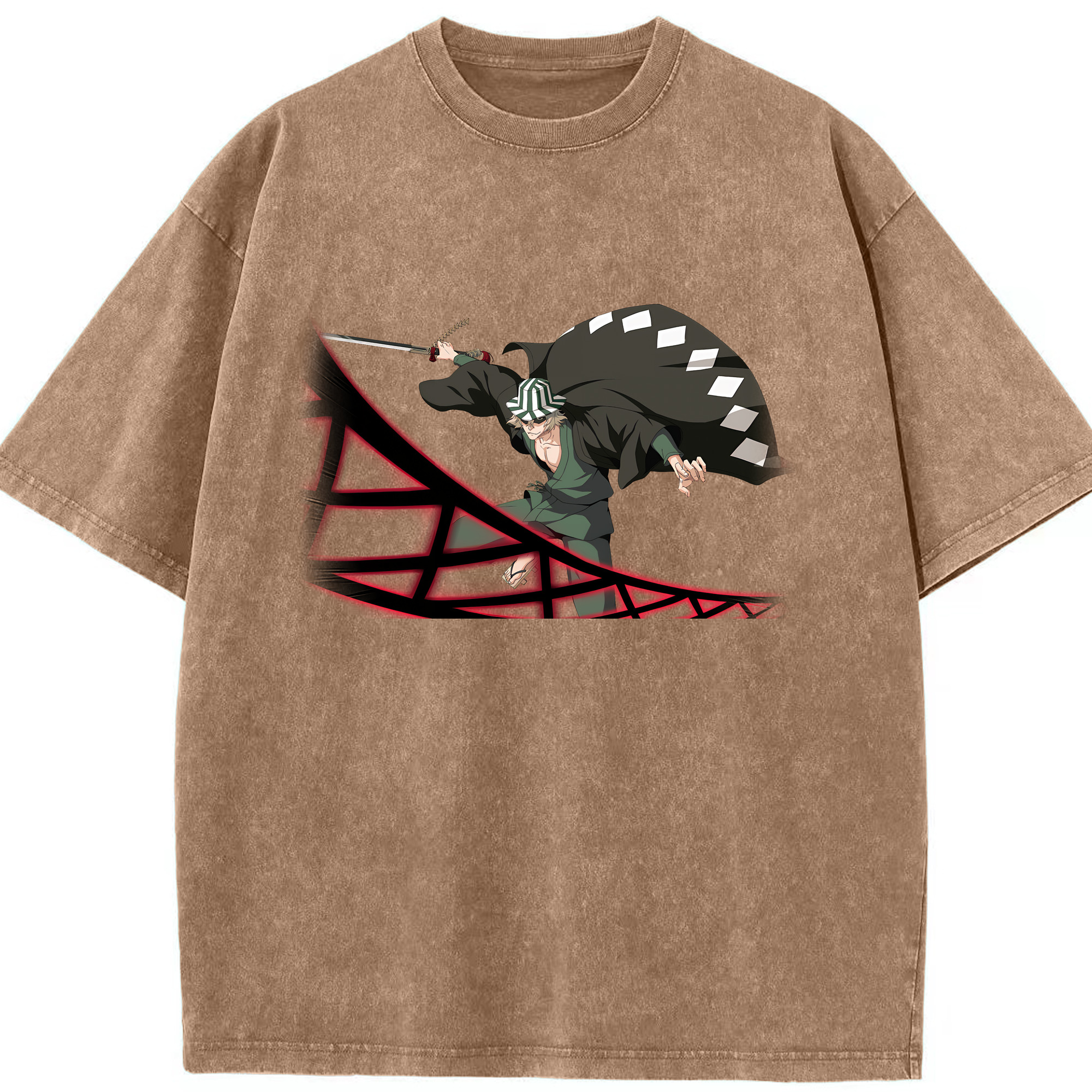 （画像用） "ブリーチ 浦原 喜助（うらはら きすけ） BLEACH Urahara Kisuke " 綿100% ヴィンテージ風 半袖Tシャツ（フロントプリント）