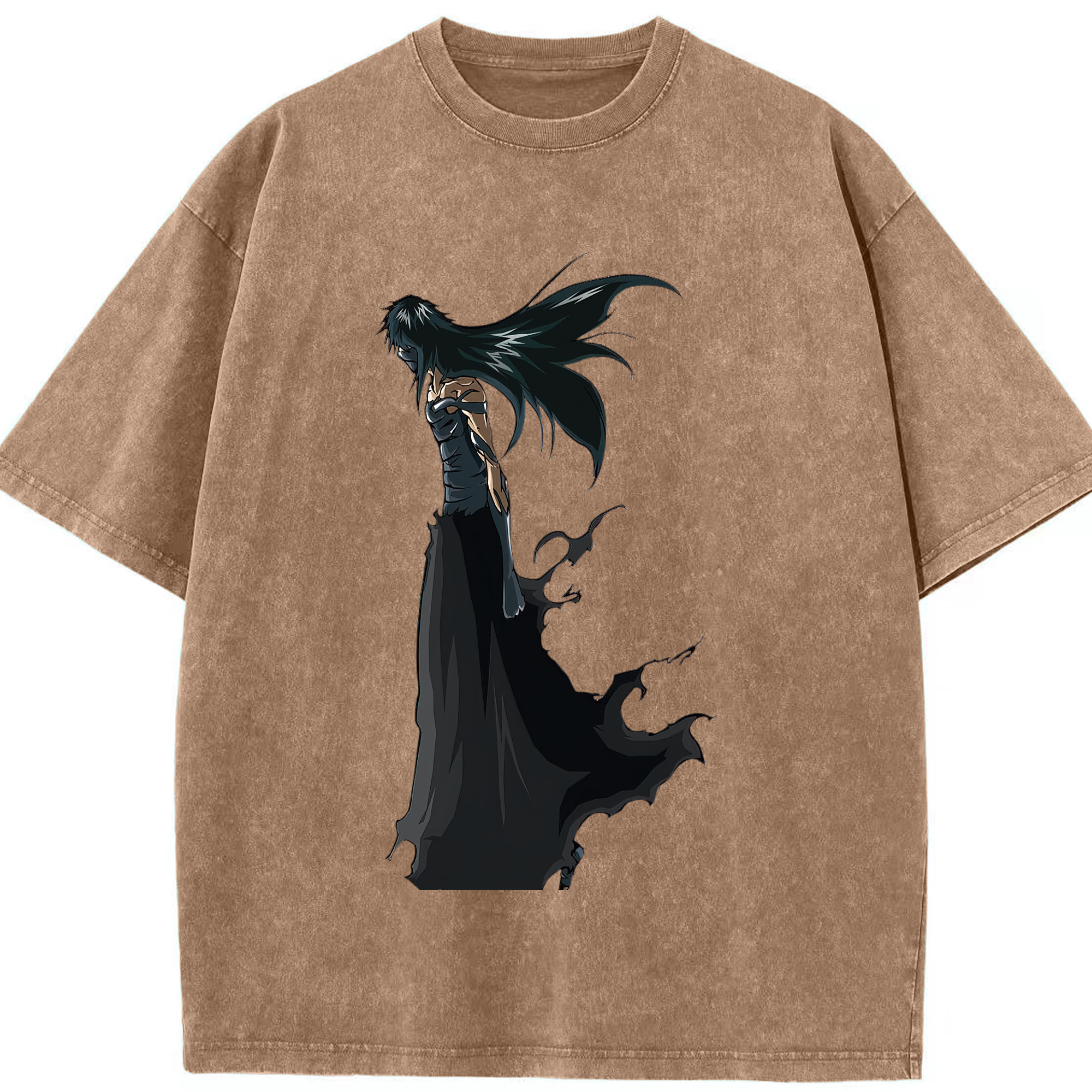 （画像用） ブリーチ 黒崎一護（くろさき いちご）BLEACH Kurosaki Ichigo 綿100% ヴィンテージ風 半袖Tシャツ（フロントプリント）