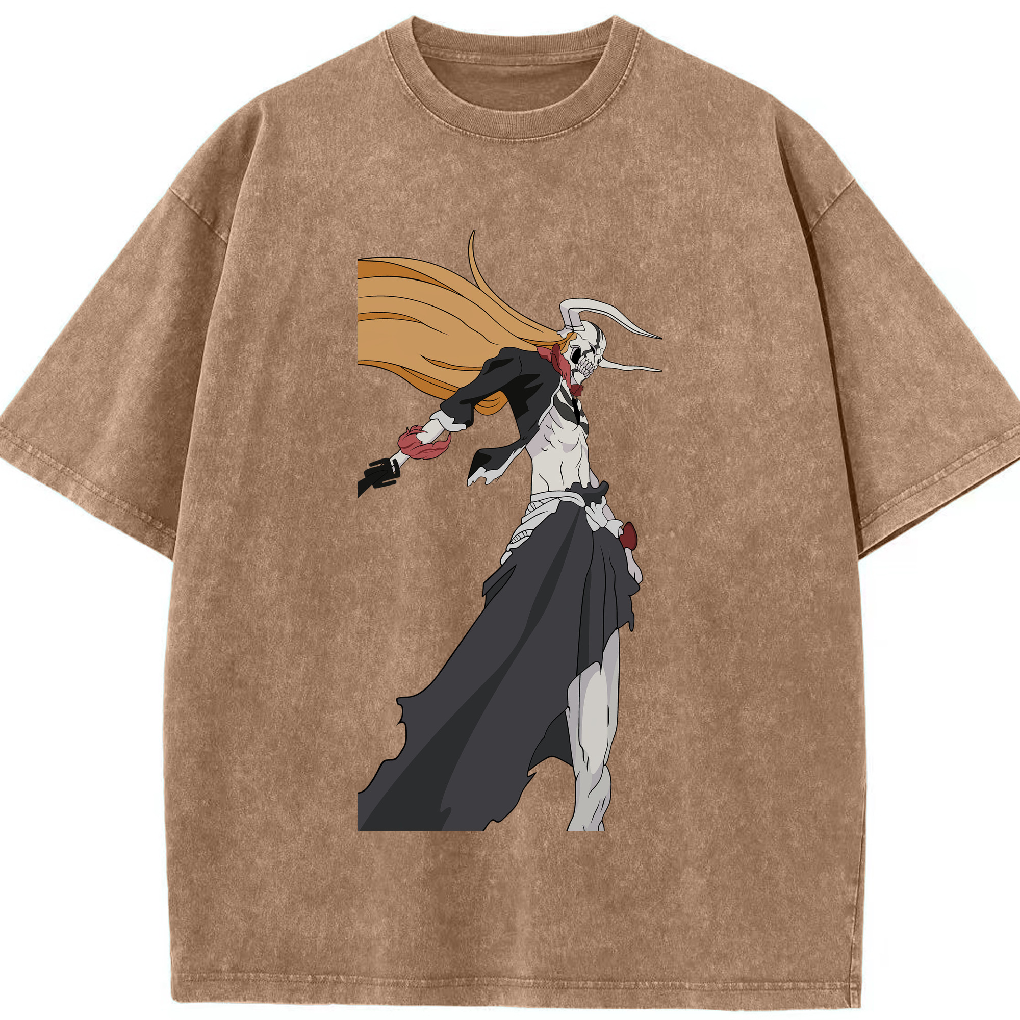 （画像用） ブリーチ 黒崎一護（くろさき いちご）BLEACH Kurosaki Ichigo 綿100% ヴィンテージ風 半袖Tシャツ（フロントプリント）