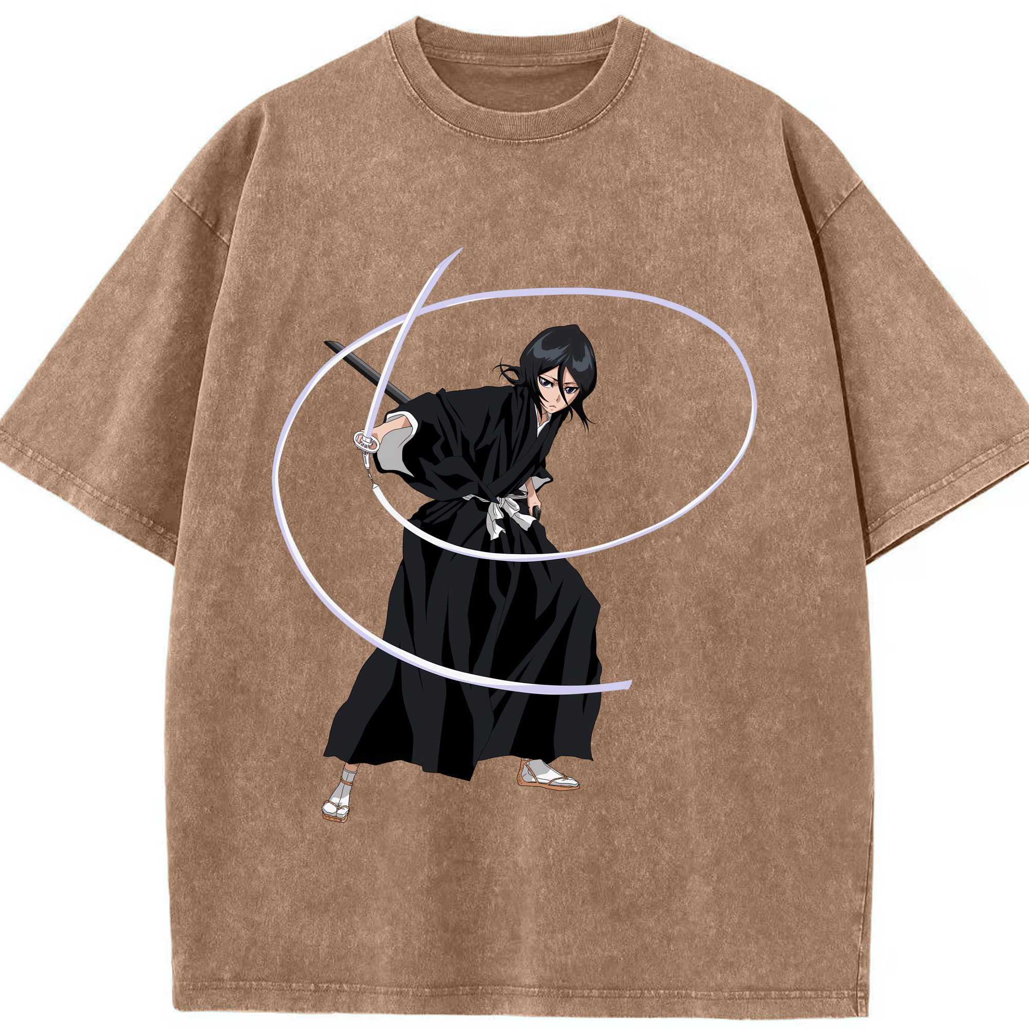 （画像用） ブリーチ 朽木ルキア BLEACH Kuchiki Rukia 綿100% ヴィンテージ風 半袖Tシャツ（フロントプリント）