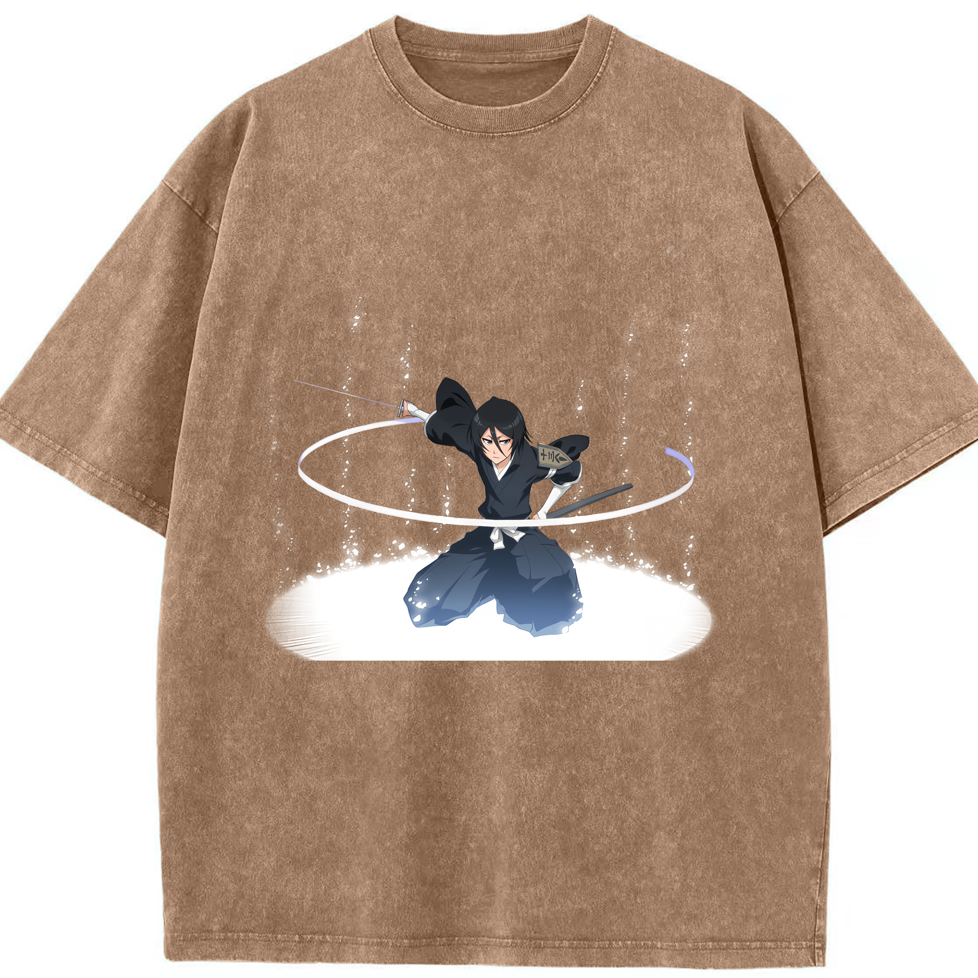 （画像用） ブリーチ 朽木ルキア BLEACH Kuchiki Rukia 綿100% ヴィンテージ風 半袖Tシャツ（フロントプリント）