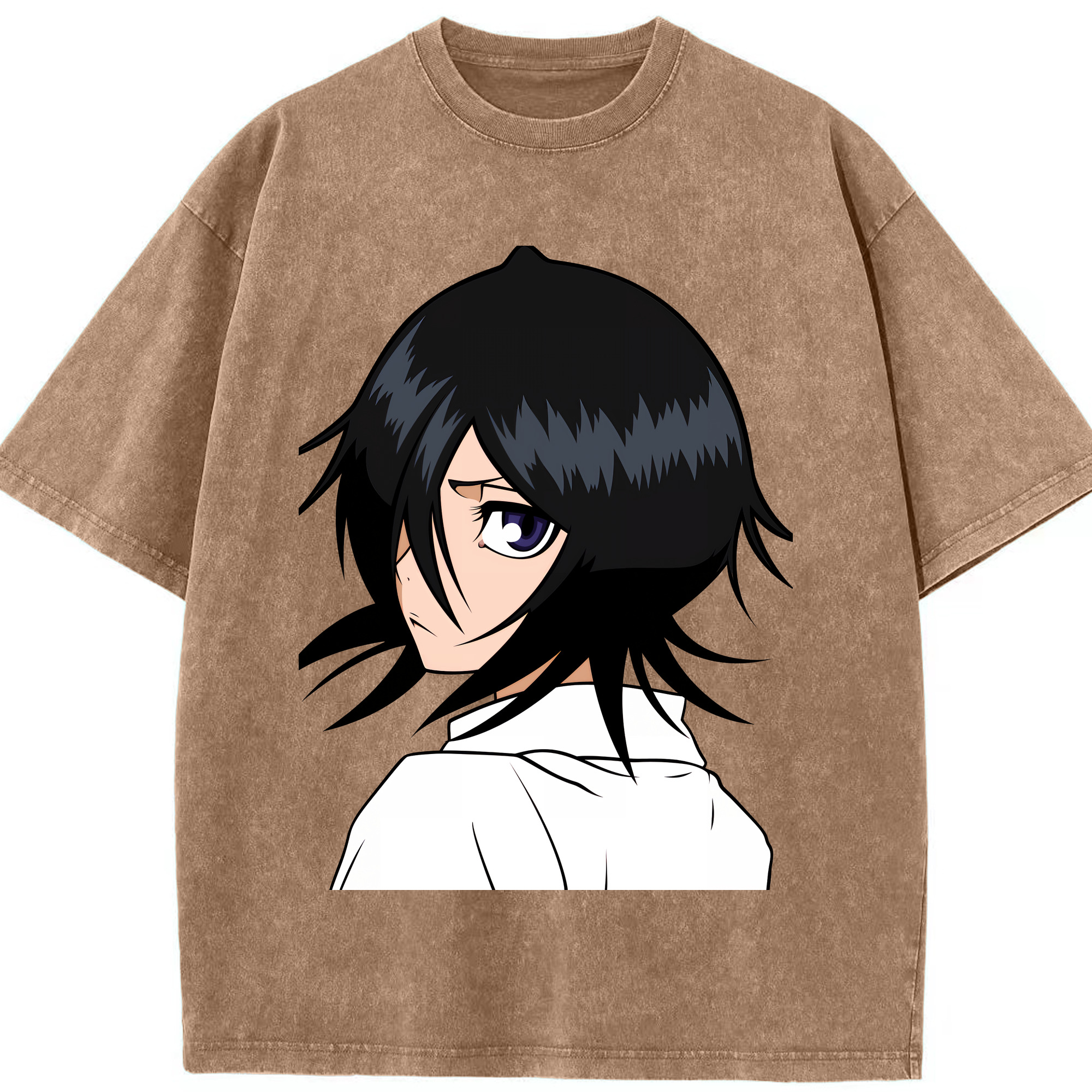 （画像用） ブリーチ 朽木ルキア BLEACH Kuchiki Rukia 綿100% ヴィンテージ風 半袖Tシャツ（フロントプリント）