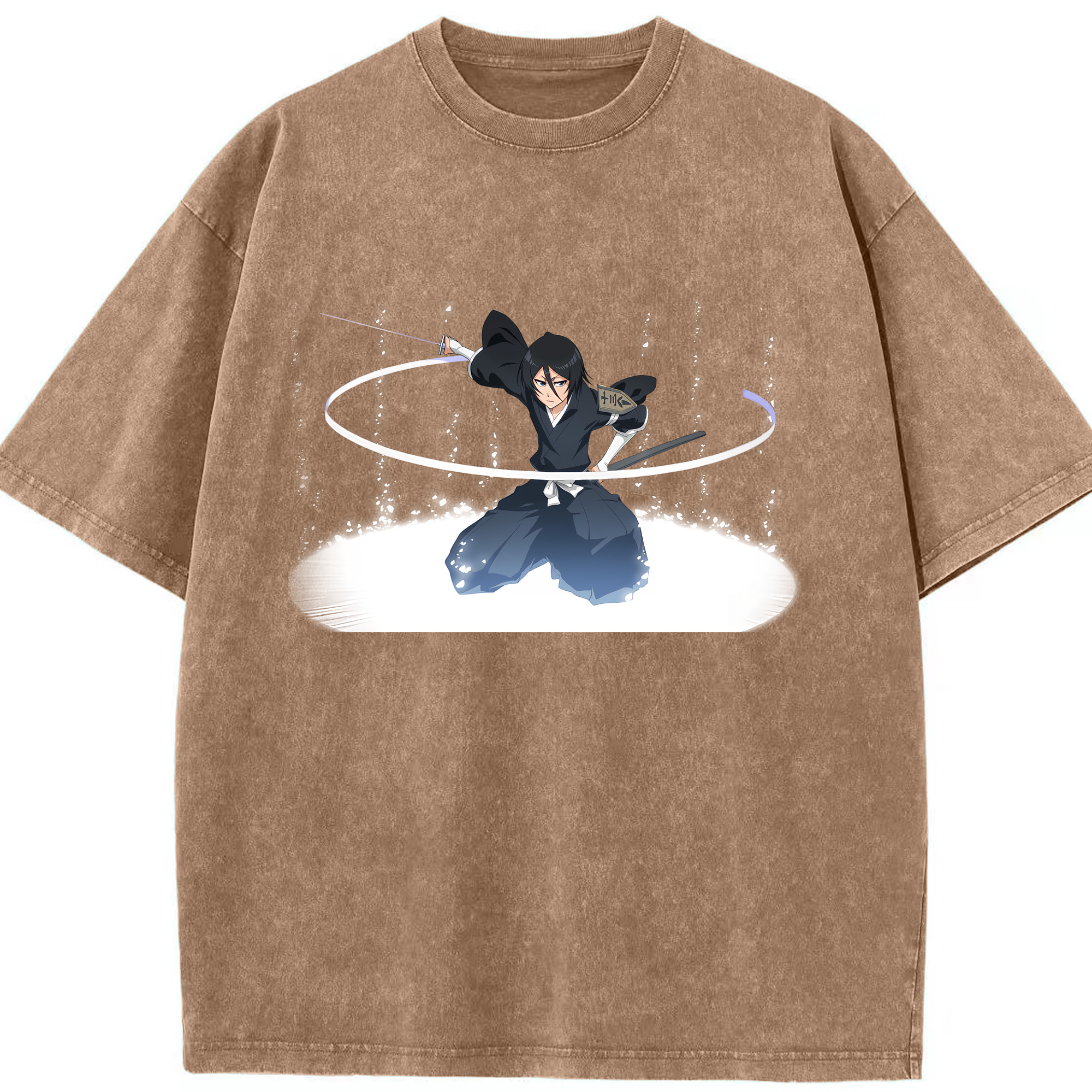 （画像用） ブリーチ 朽木ルキア BLEACH Kuchiki Rukia 綿100% ヴィンテージ風 半袖Tシャツ（フロントプリント）