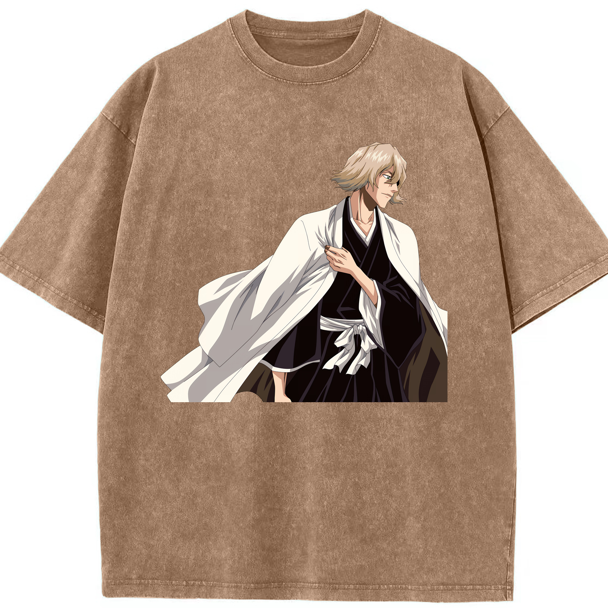 （画像用） "ブリーチ 浦原 喜助（うらはら きすけ） BLEACH Urahara Kisuke " 綿100% ヴィンテージ風 半袖Tシャツ（フロントプリント）