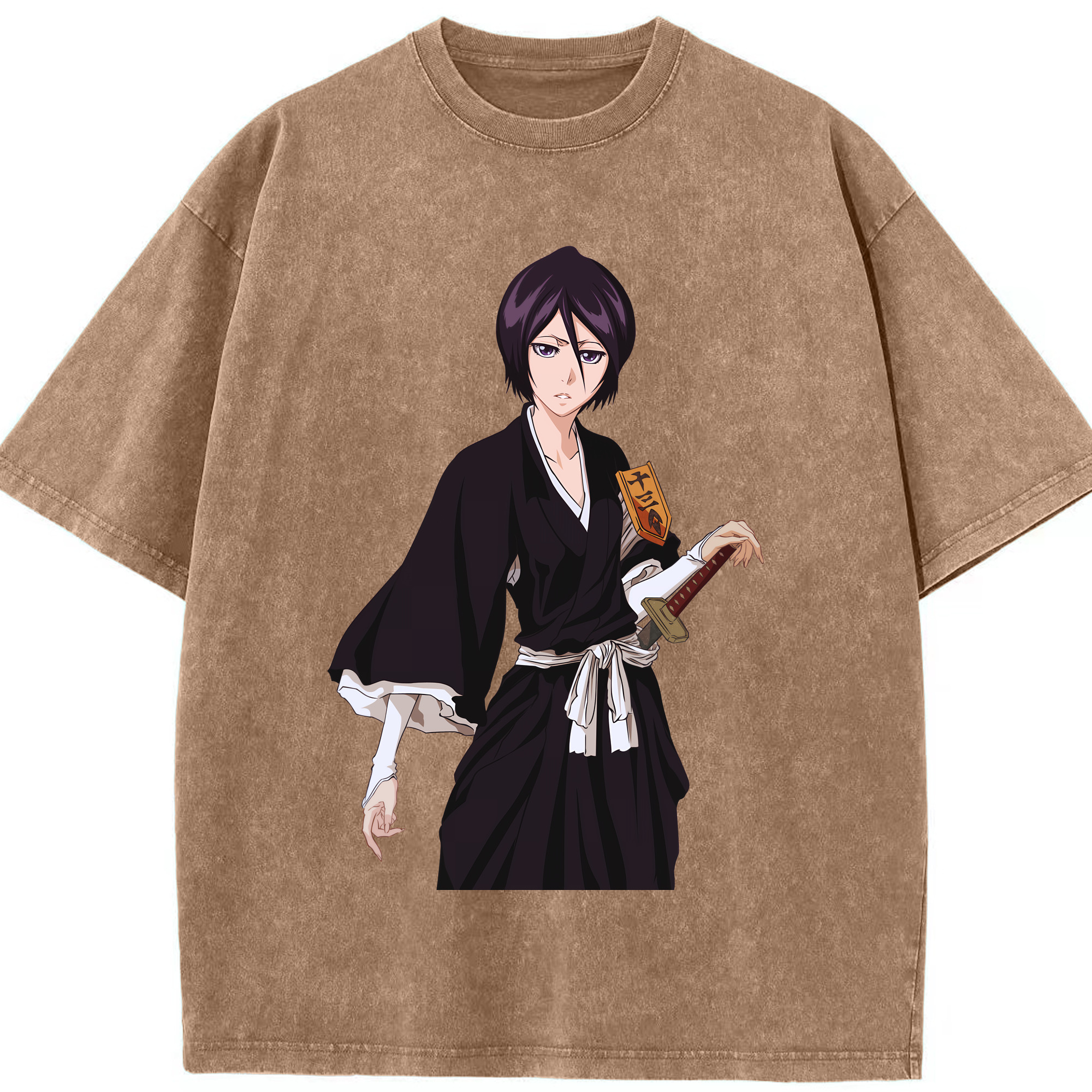 （画像用） ブリーチ 朽木ルキア BLEACH Kuchiki Rukia 綿100% ヴィンテージ風 半袖Tシャツ（フロントプリント）