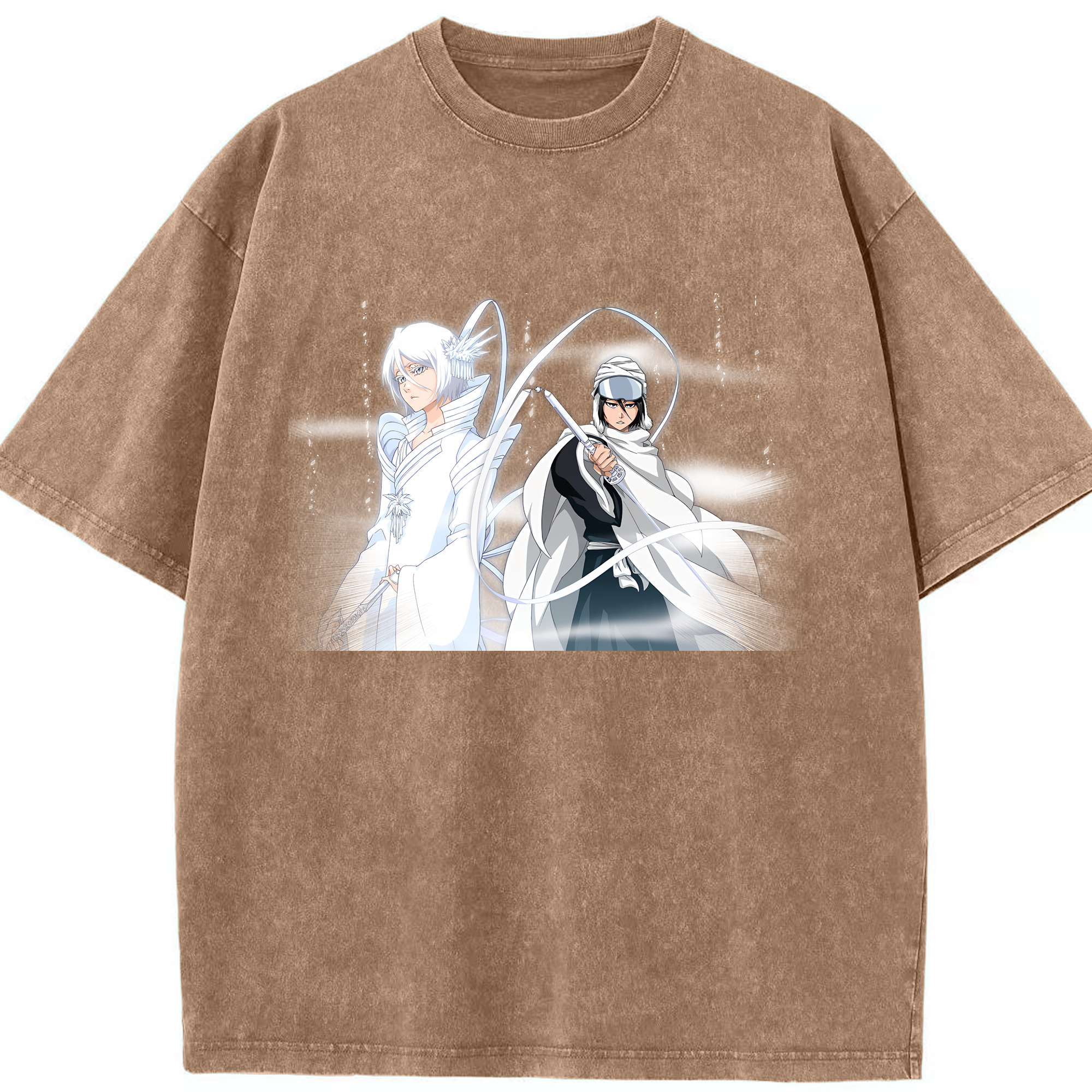 （画像用） ブリーチ 朽木ルキア BLEACH Kuchiki Rukia 綿100% ヴィンテージ風 半袖Tシャツ（フロントプリント）