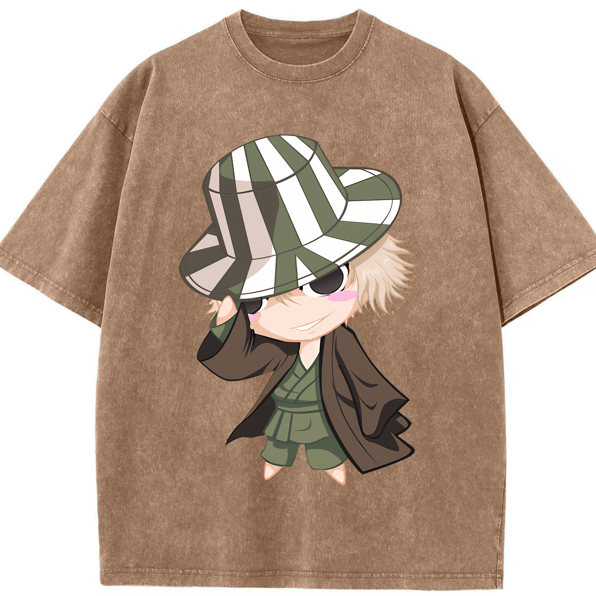 （画像用） "ブリーチ 浦原 喜助（うらはら きすけ） BLEACH Urahara Kisuke " 綿100% ヴィンテージ風 半袖Tシャツ（フロントプリント）