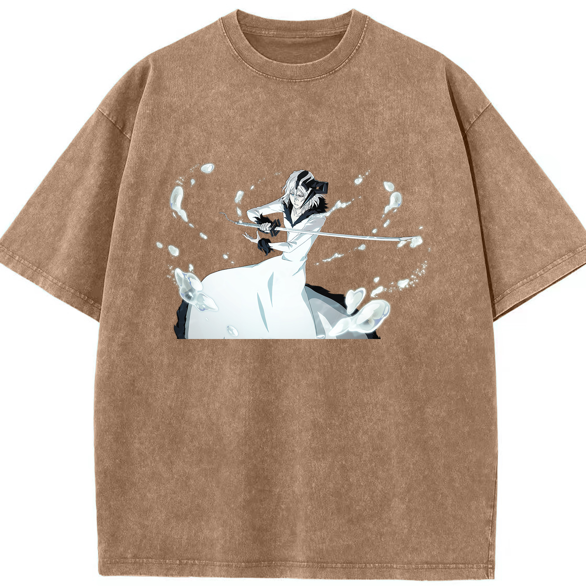 （画像用） ブリーチ 黒崎一護（くろさき いちご）BLEACH Kurosaki Ichigo 綿100% ヴィンテージ風 半袖Tシャツ（フロントプリント）