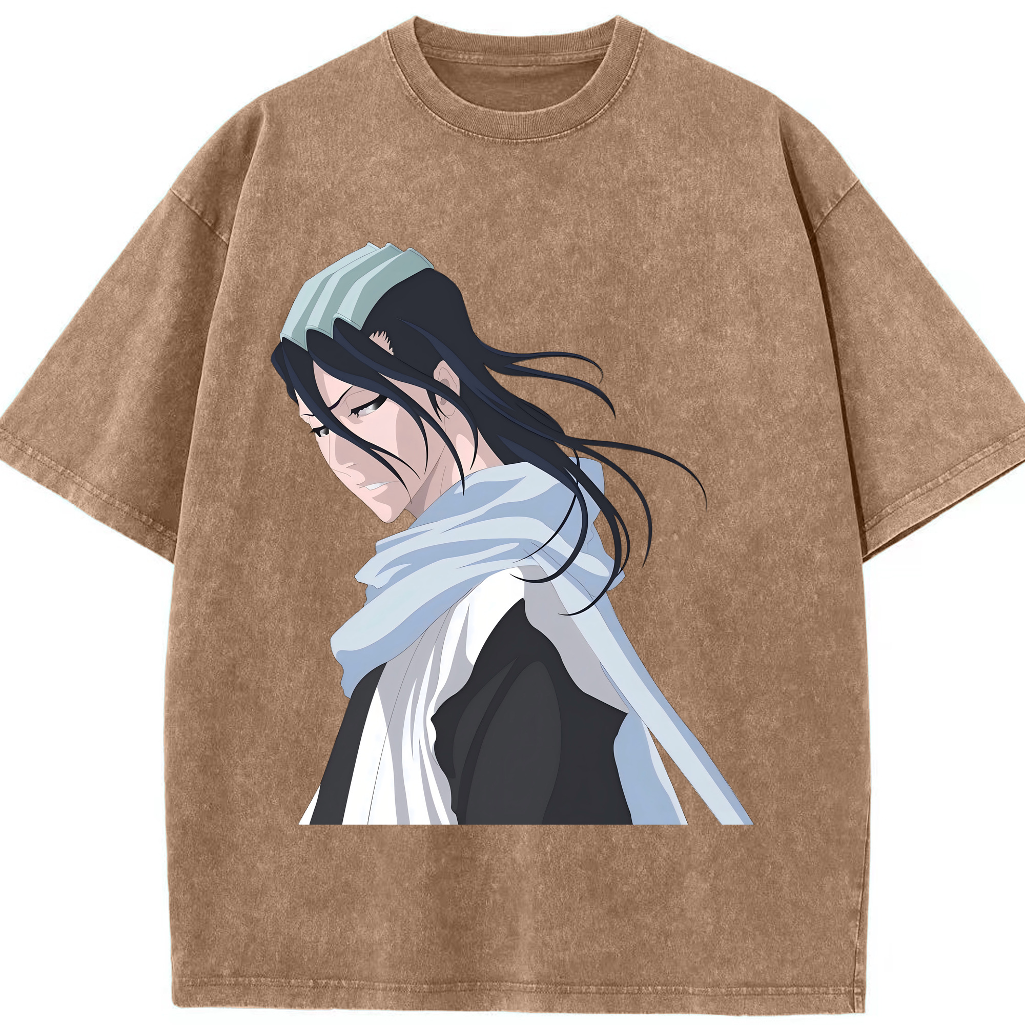 （画像用） ブリーチ くちき びゃくや BLEACH Kuchiki Byakuya 綿100% ヴィンテージ風 半袖Tシャツ（フロントプリント）