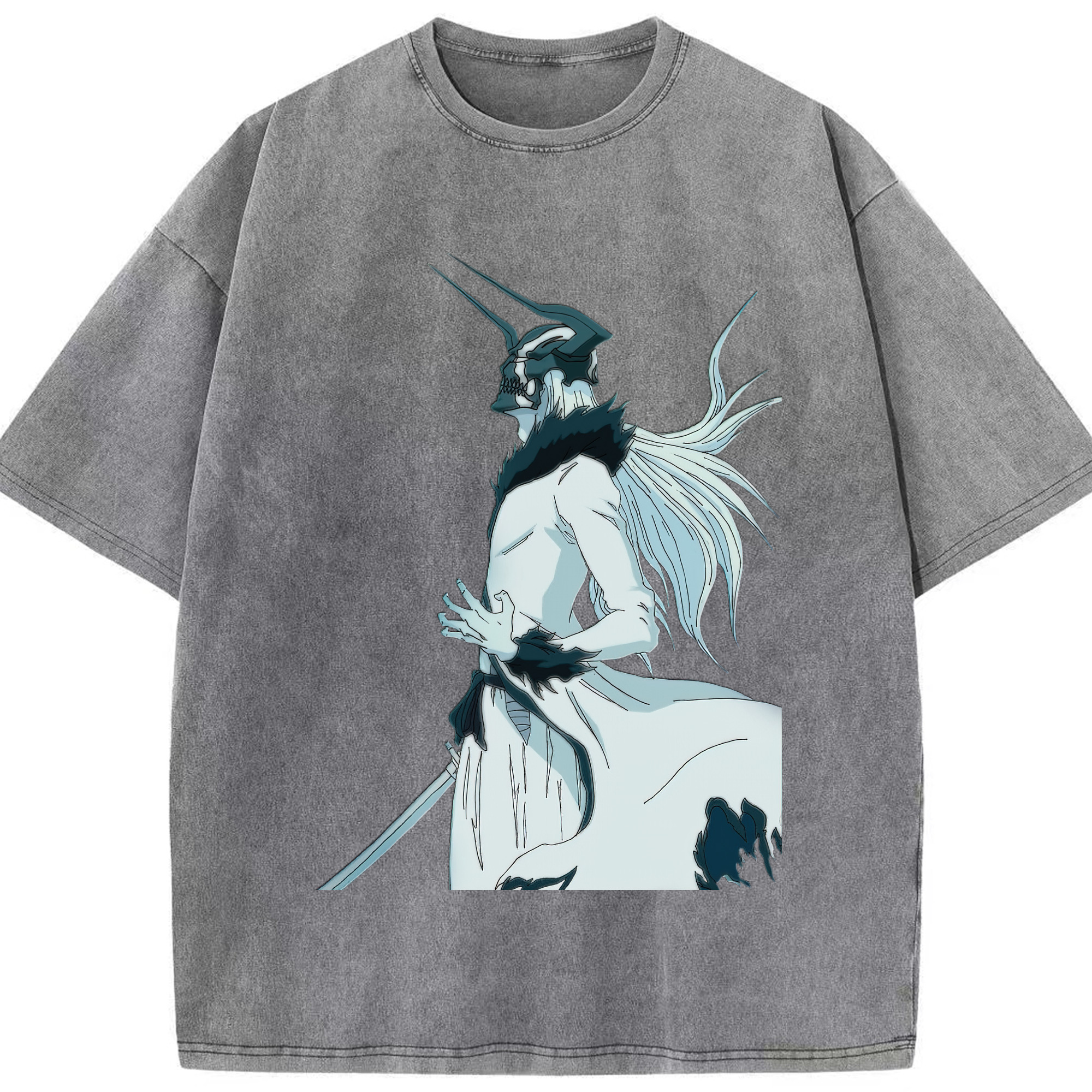 （画像用） ブリーチ 黒崎一護（くろさき いちご）BLEACH Kurosaki Ichigo 綿100% ヴィンテージ風 半袖Tシャツ（フロントプリント）