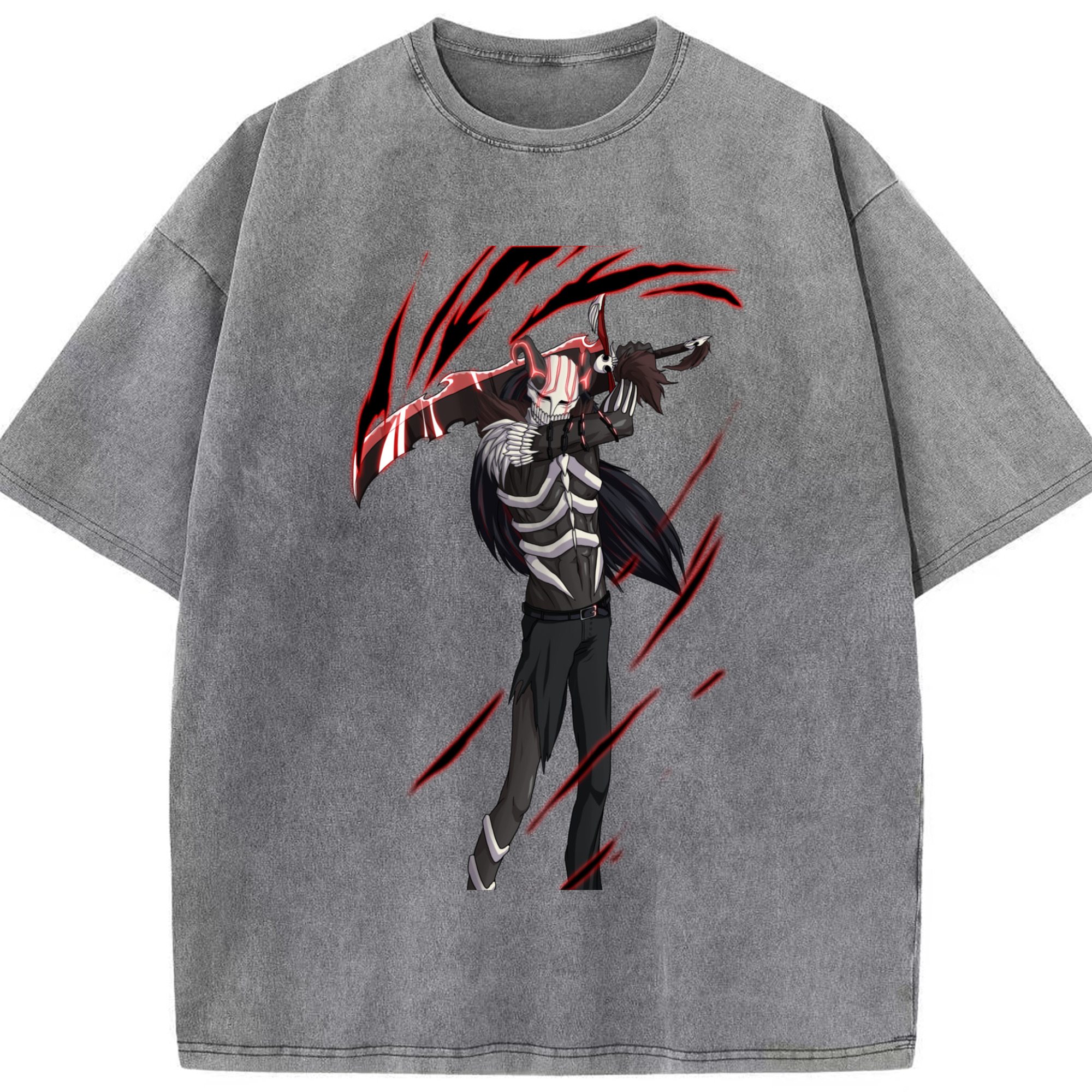 （画像用） ブリーチ 黒崎一護（くろさき いちご）BLEACH Kurosaki Ichigo 綿100% ヴィンテージ風 半袖Tシャツ（フロントプリント）