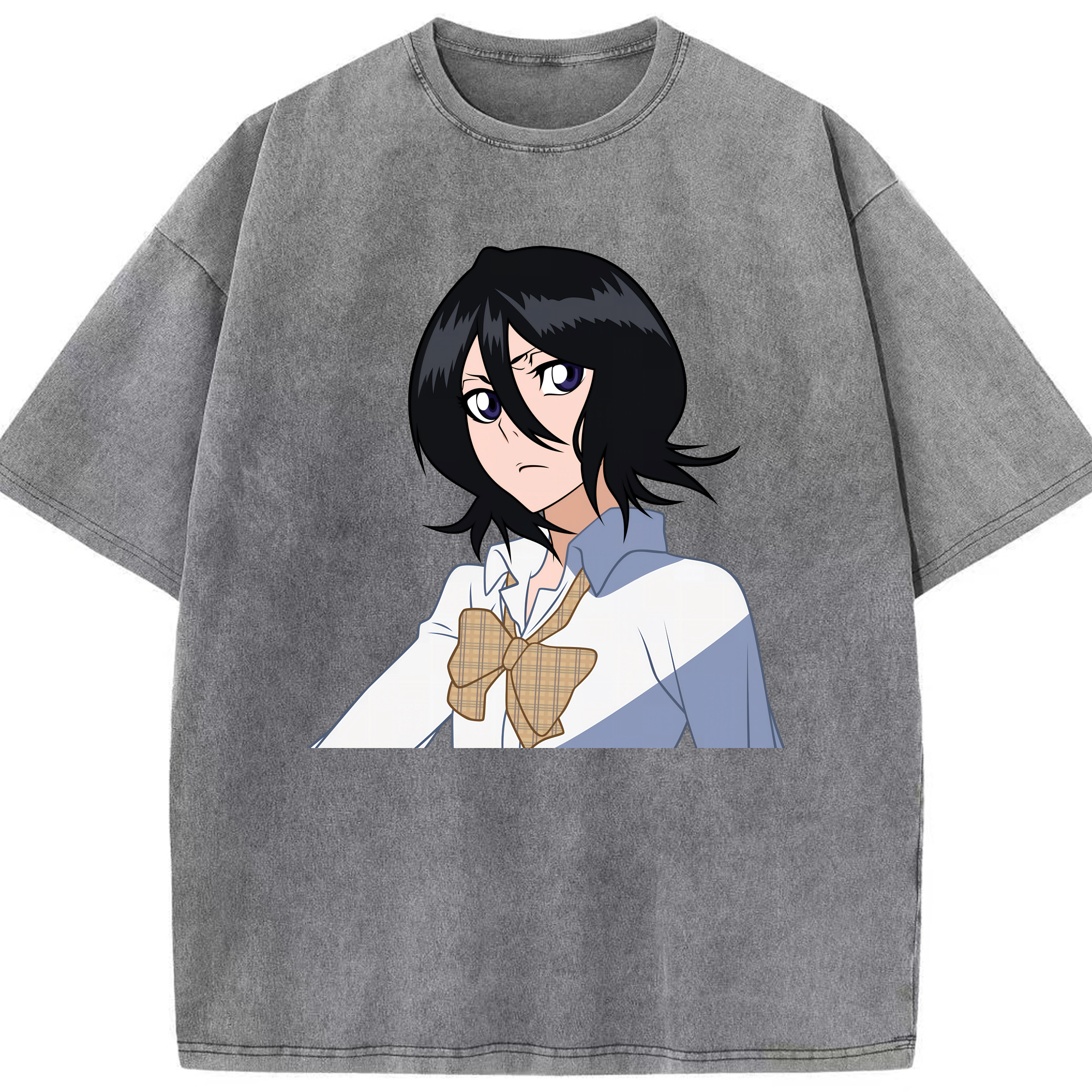 （画像用） ブリーチ 朽木ルキア BLEACH Kuchiki Rukia 綿100% ヴィンテージ風 半袖Tシャツ（フロントプリント）