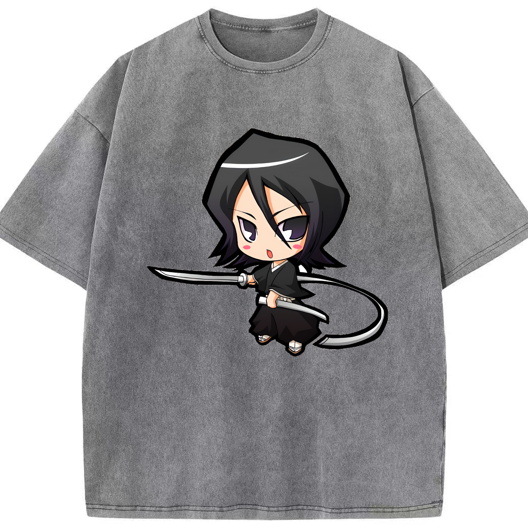 （画像用） ブリーチ 朽木ルキア BLEACH Kuchiki Rukia 綿100% ヴィンテージ風 半袖Tシャツ（フロントプリント）