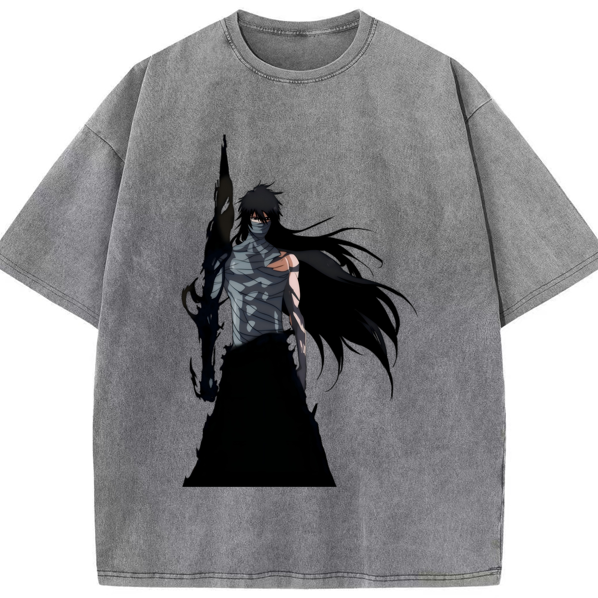 （画像用） ブリーチ 黒崎一護（くろさき いちご）BLEACH Kurosaki Ichigo 綿100% ヴィンテージ風 半袖Tシャツ（フロントプリント）
