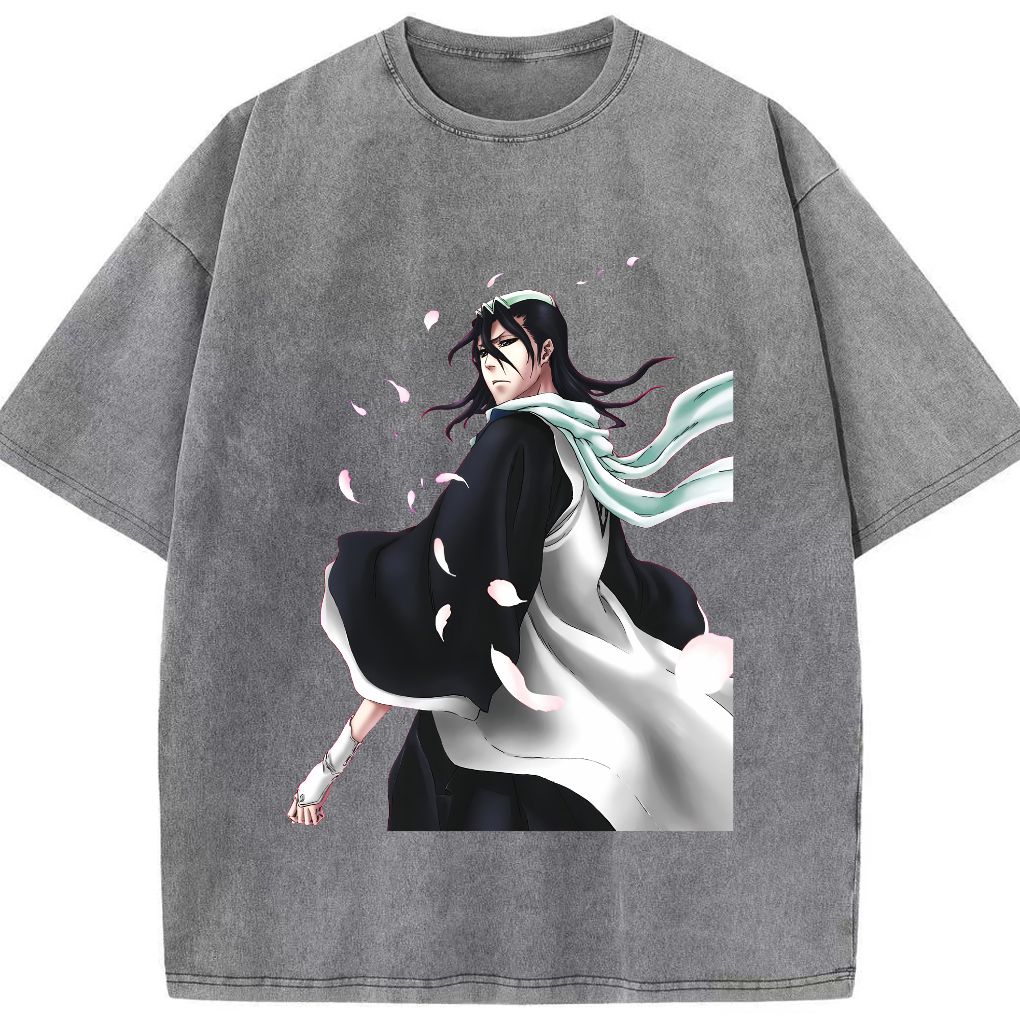 （画像用） ブリーチ くちき びゃくや BLEACH Kuchiki Byakuya 綿100% ヴィンテージ風 半袖Tシャツ（フロントプリント）