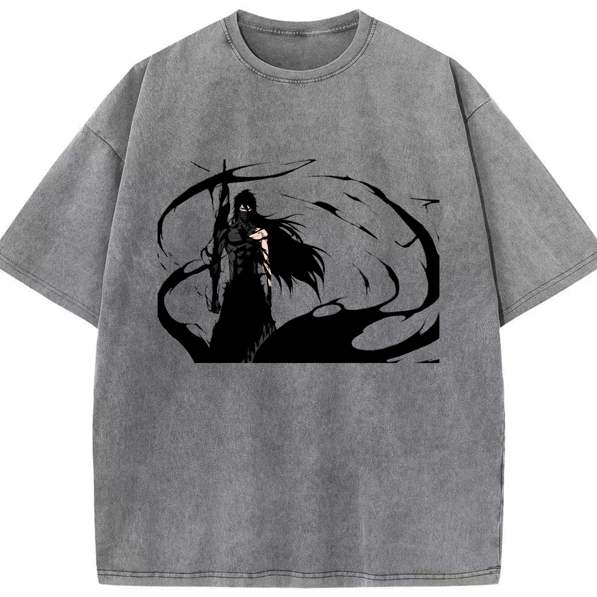 （画像用） ブリーチ 黒崎一護（くろさき いちご）BLEACH Kurosaki Ichigo 綿100% ヴィンテージ風 半袖Tシャツ（フロントプリント）