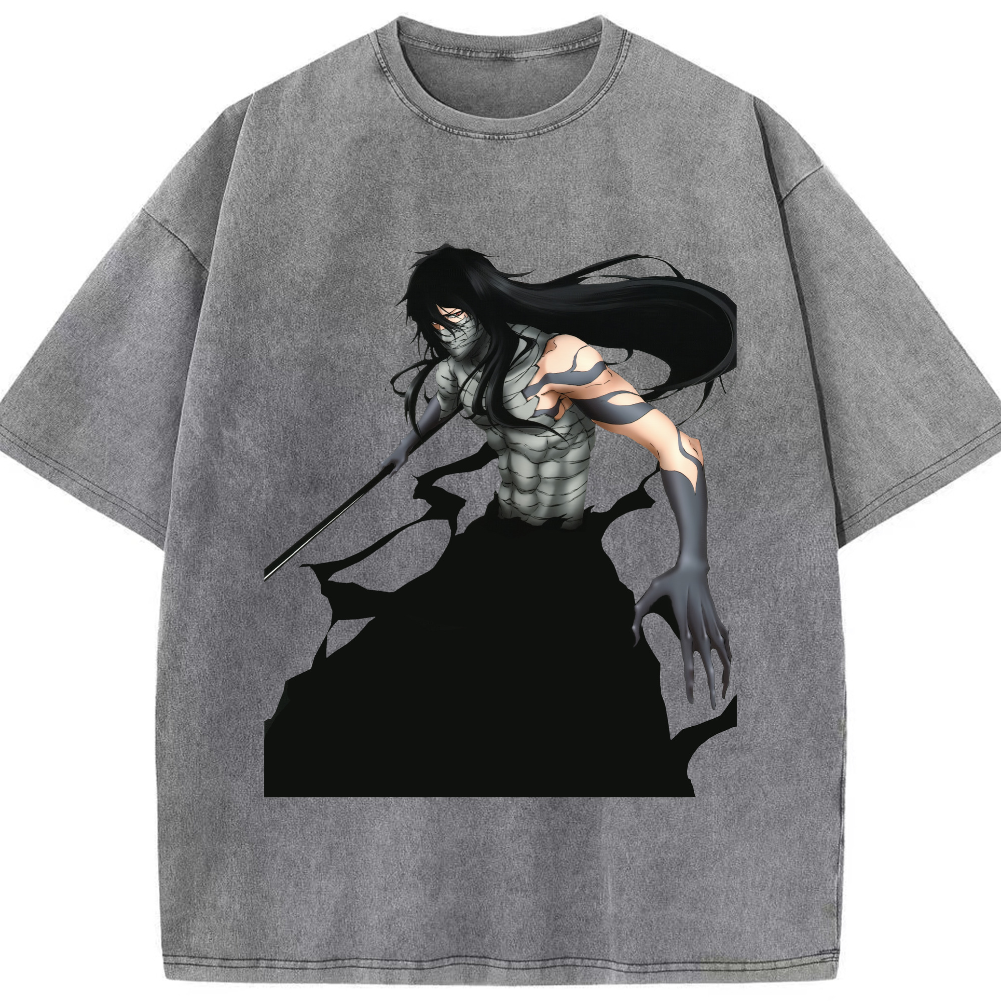 （画像用） ブリーチ 黒崎一護（くろさき いちご）BLEACH Kurosaki Ichigo 綿100% ヴィンテージ風 半袖Tシャツ（フロントプリント）