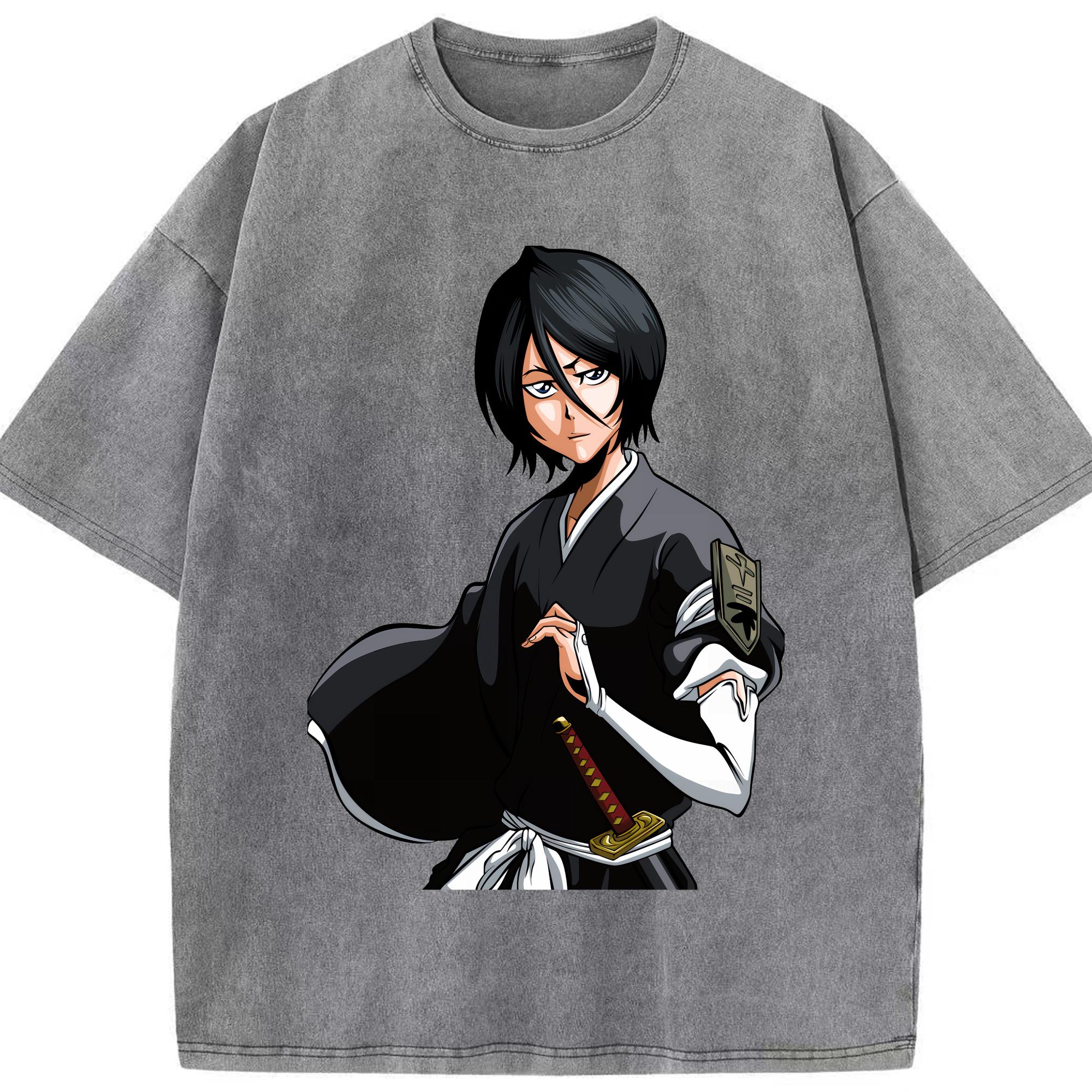 （画像用） ブリーチ 朽木ルキア BLEACH Kuchiki Rukia 綿100% ヴィンテージ風 半袖Tシャツ（フロントプリント）